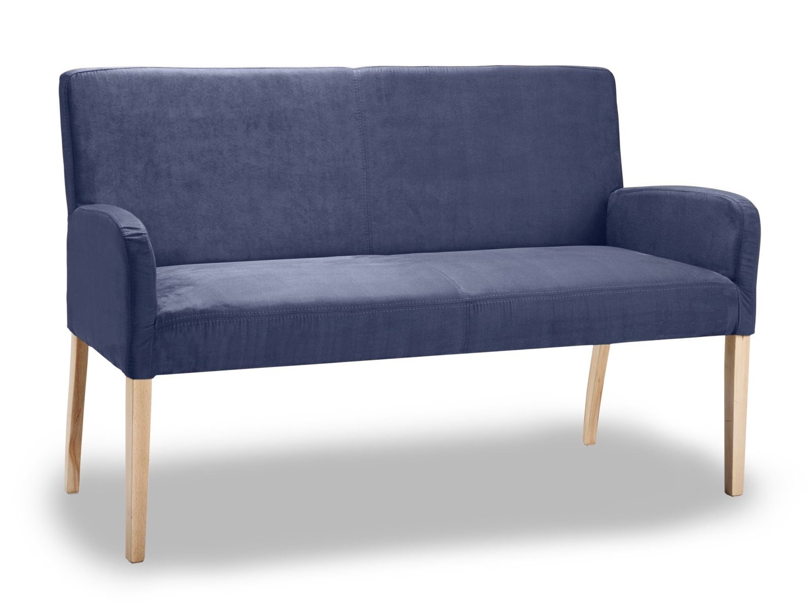 Empinio24 Polsterbank Alfo, 2-Sitzer 123 cm in Mikrofaser, Beine Buche oder Eiche wählbar