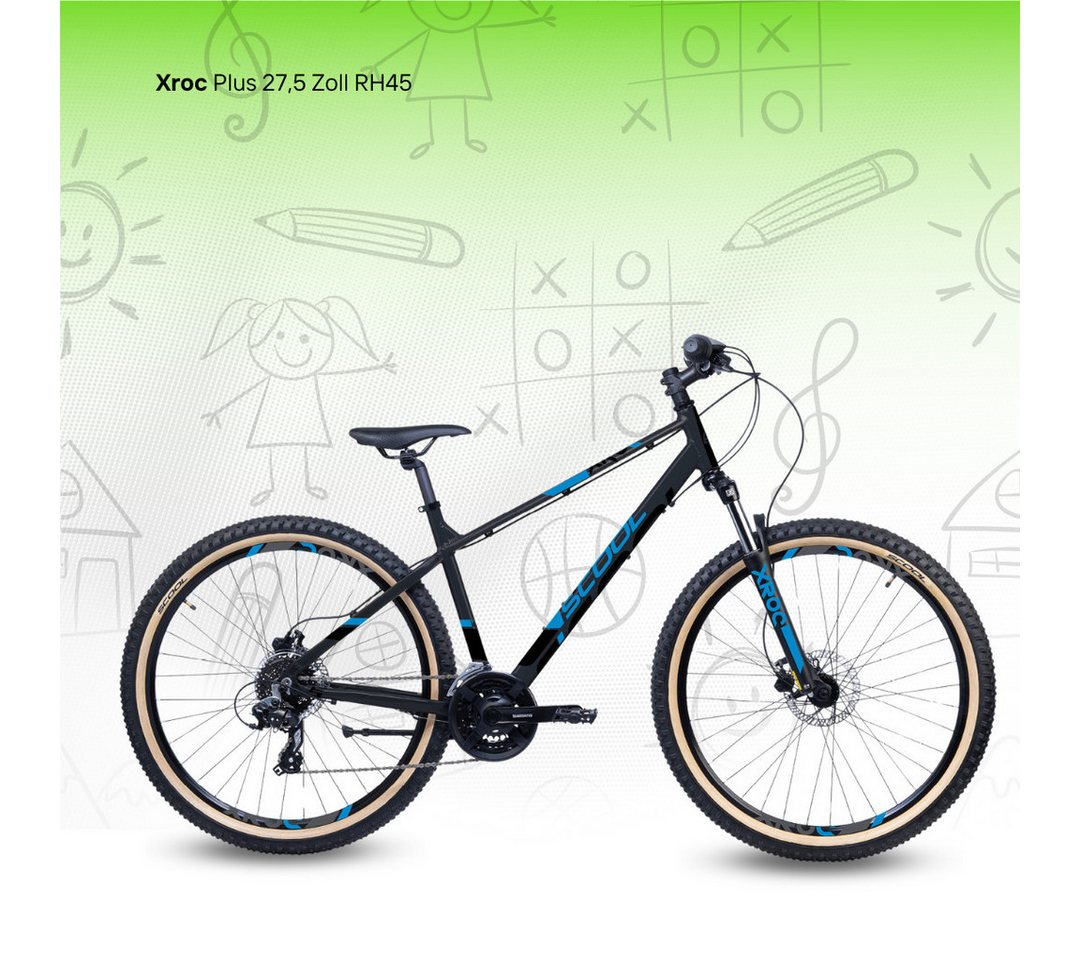 Thumbnail - S’COOL Jugendfahrrad Xroc plus 27,5 Zoll, Jugendfahrrad, 27,5 Zoll, Mountainbike, 24 Gang, Rahmenhöhe 40,45,50