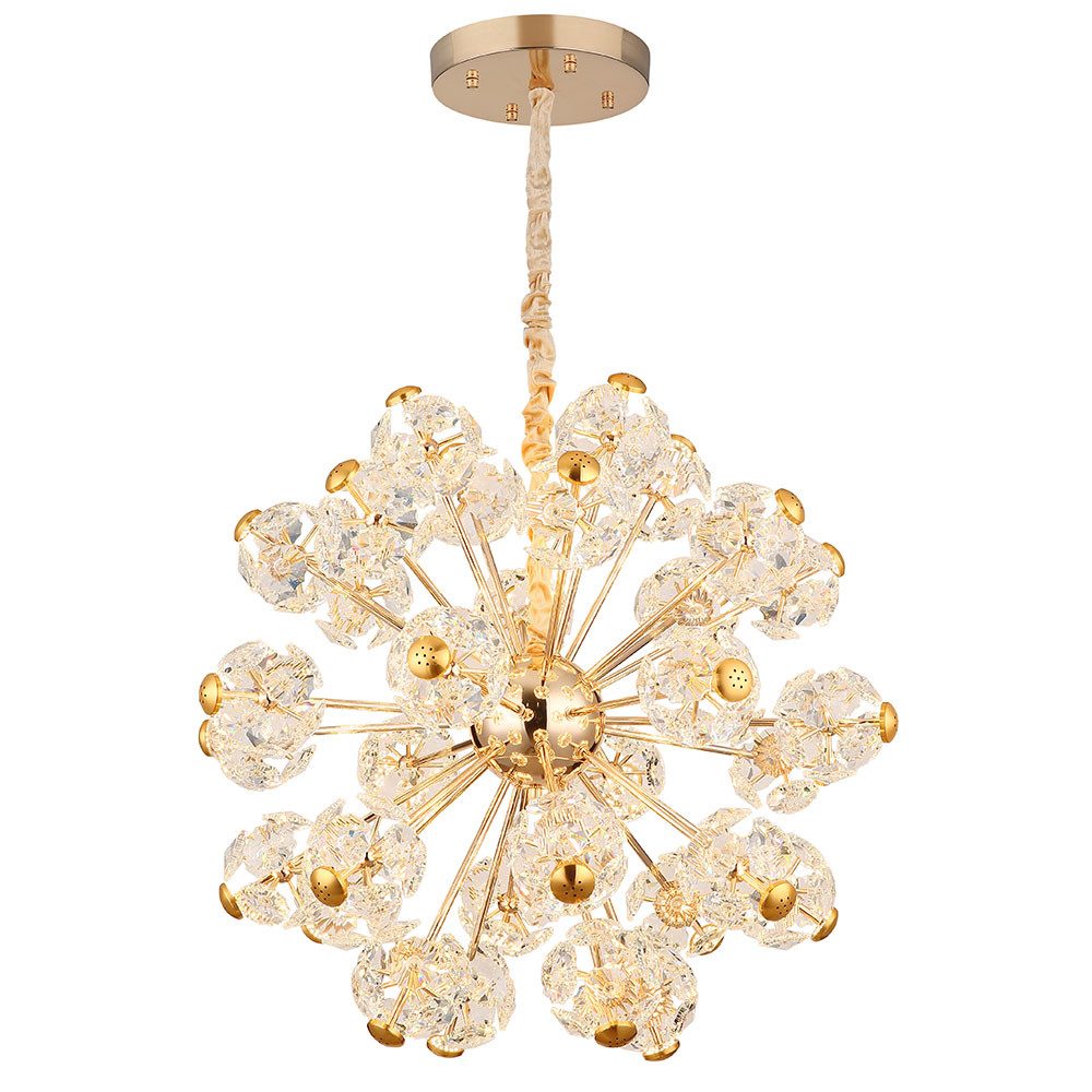 GLOBO LIGHTING LED-Hängeleuchte, LED-Leuchtmittel fest verbaut, Warmweiß, Pendelleuchte Hängelampe LED Deckenleuchte Metall Goldfarbe