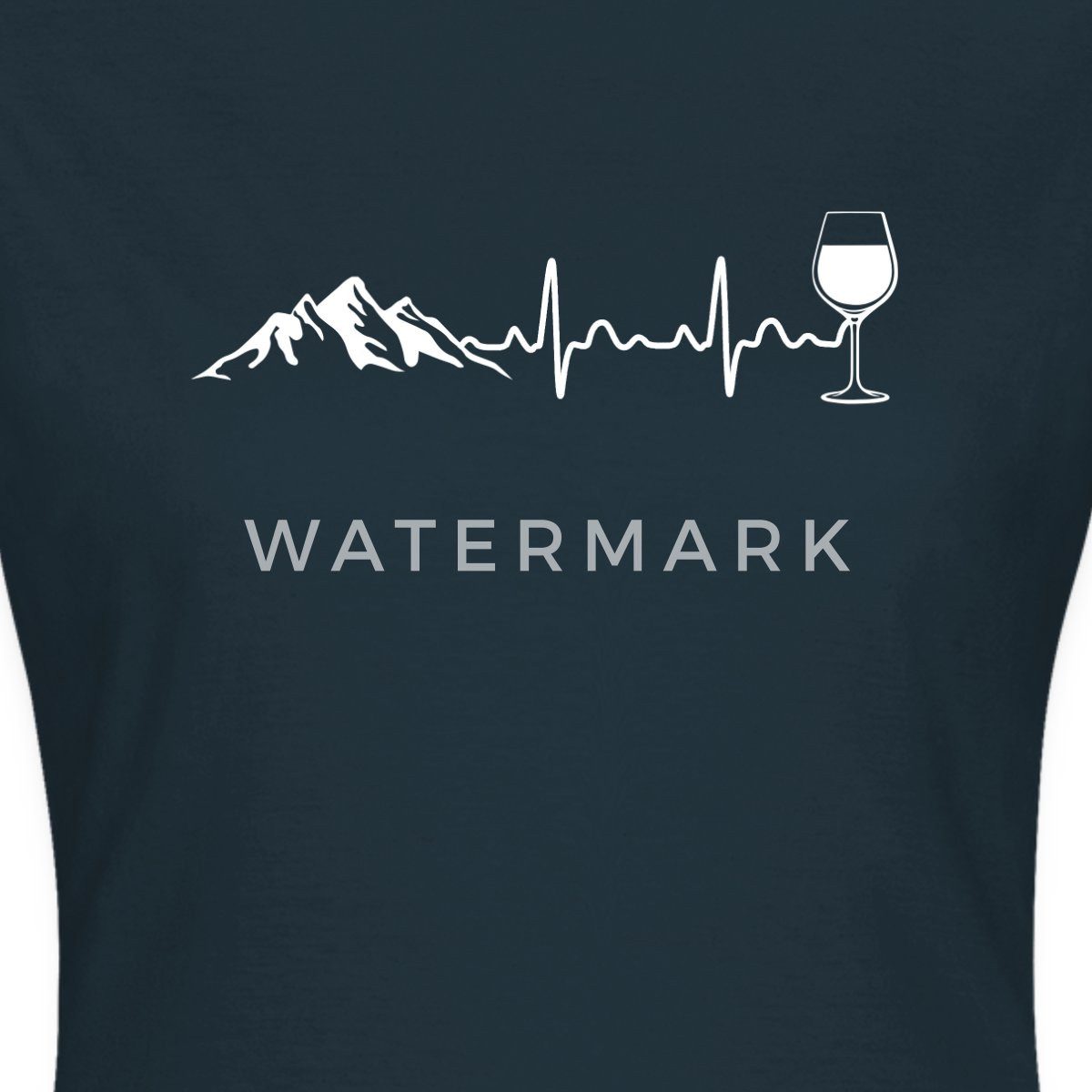 Spreadshirt T-Shirt Herzschlag Puls Frequenz Berge EKG Wein Weinkenner Frau günstig online kaufen