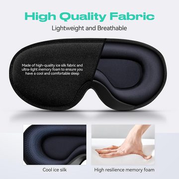 AquaBreeze Schlafmaske 3D Schlafmaske für Herren und Frauen·, 1-tlg., 100% Lichtblockierende Weiche und Atmungsaktive Memory Schaum, für Seitenschläfer, Reisen,Nickerchen