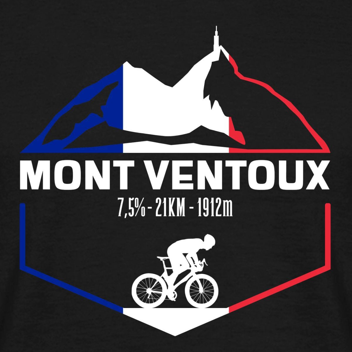 Spreadshirt T-Shirt Mont Ventoux, Radsport, Frankreich Farben Männer T-Shirt (1-tlg)