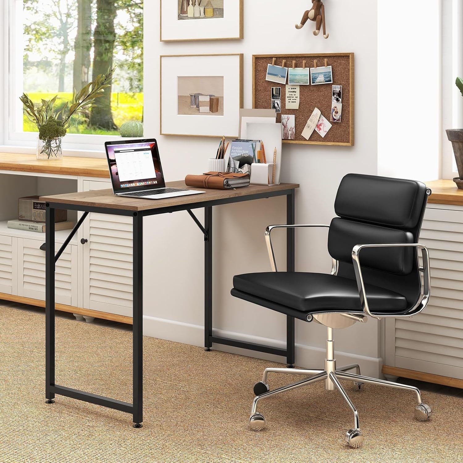 COSTWAY Schreibtisch Computertisch, 91 kg belastbar, 100 x 50 x 77 cm günstig online kaufen