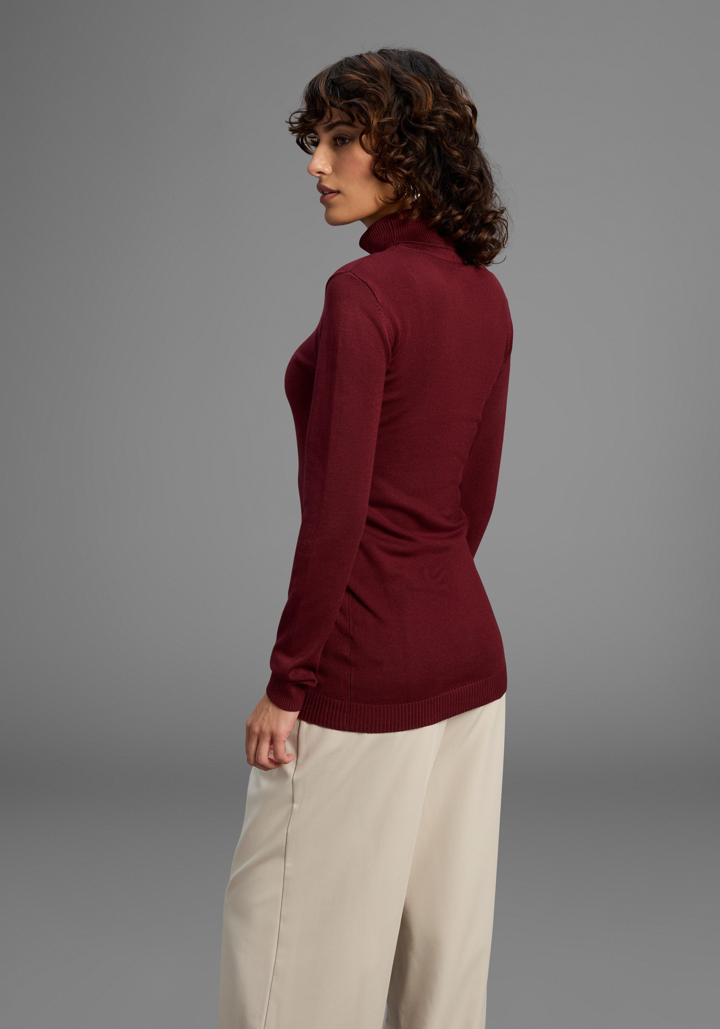 Laura Scott Rollkragenpullover in figurbetonter Longform günstig online kaufen