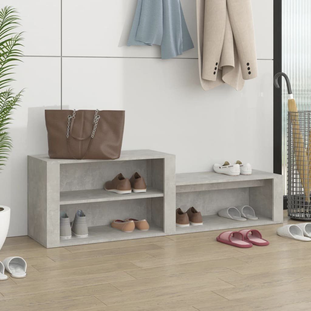 vidaXL Schuhregal Schuhschrank Betongrau 150x35x45 cm Holzwerkstoff, 1-tlg.