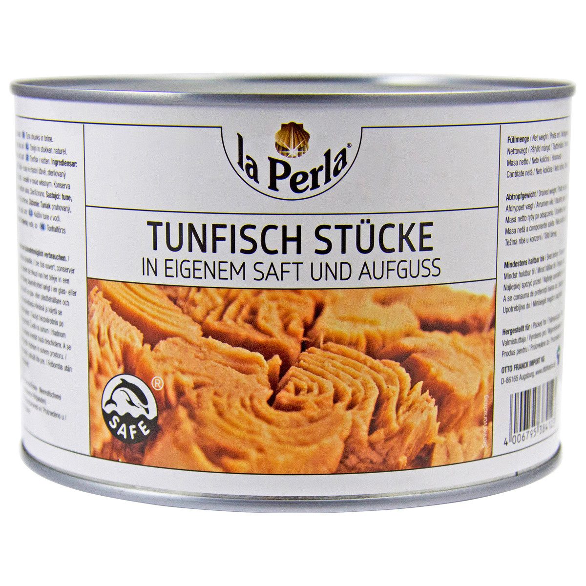 La Perla Fischkonserve, La Perla Thunfischstücke in eigenem Saft und Aufguss Dose 1705g