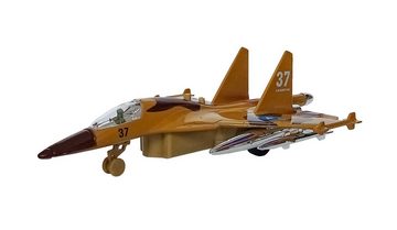 Toi-Toys Spielzeug-Flugzeug KAMPFFLUGZEUG mit Licht Sound Rückzugmotor 19cm Modell 27 (Beige), Kampfjet Flugzeug Spielzeug
