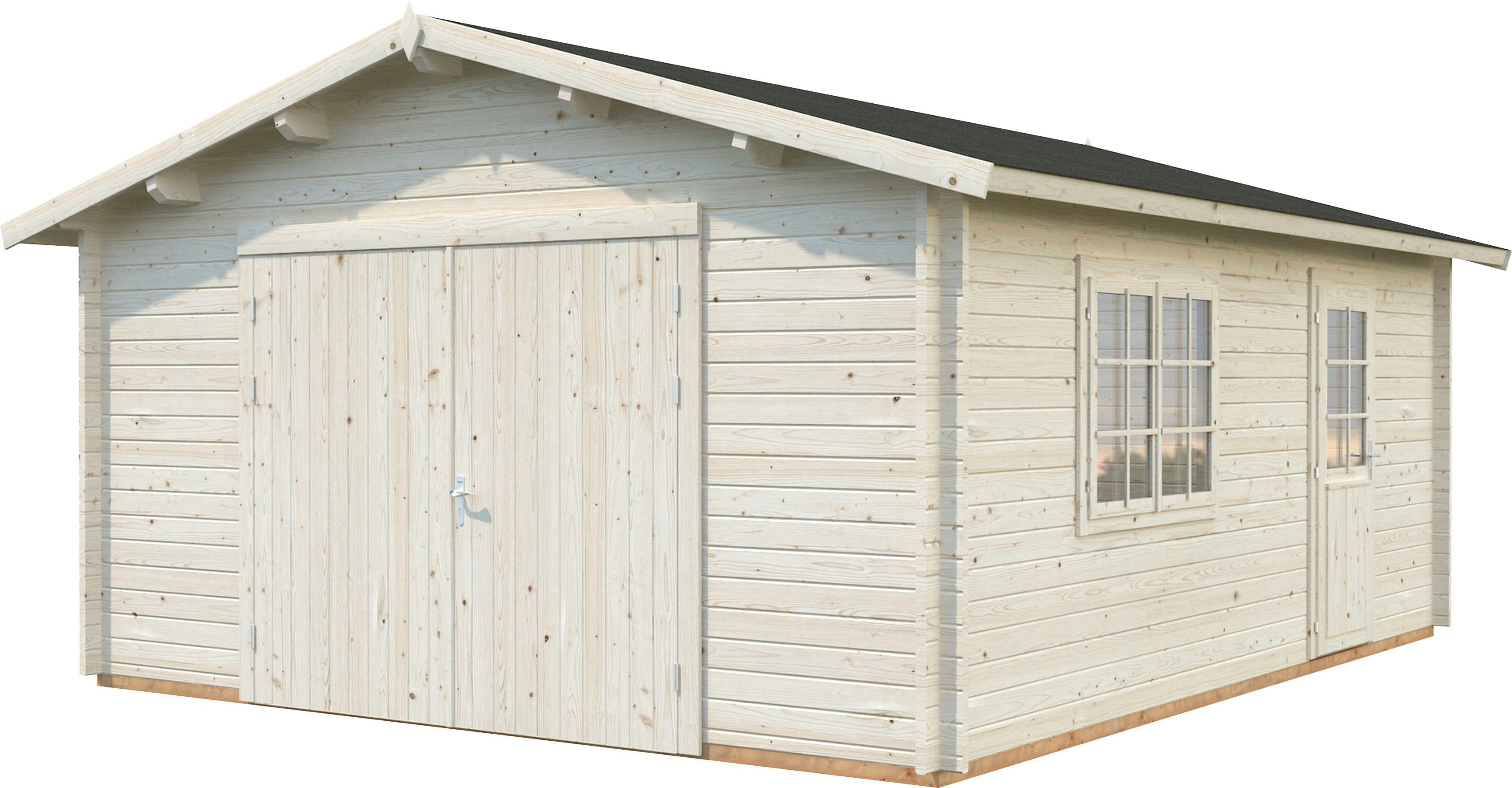 Palmako Garage Roger, BxTxH: 514x598x287 cm, mit Holztor, naturbelassen | Garagen