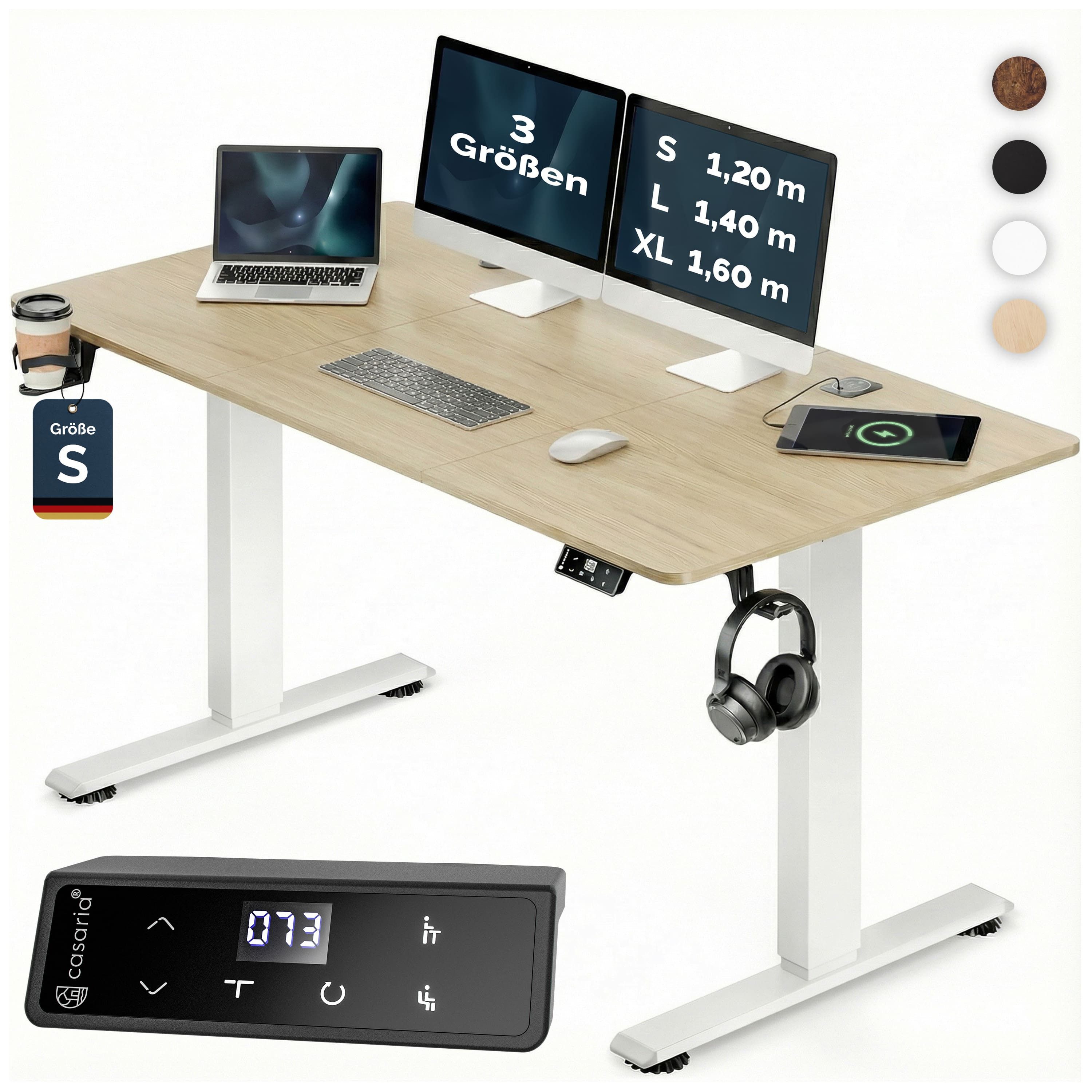 Casaria Schreibtisch Elektrisch höhenverstellbar Memory-Funktion Sitz-/Steh günstig online kaufen