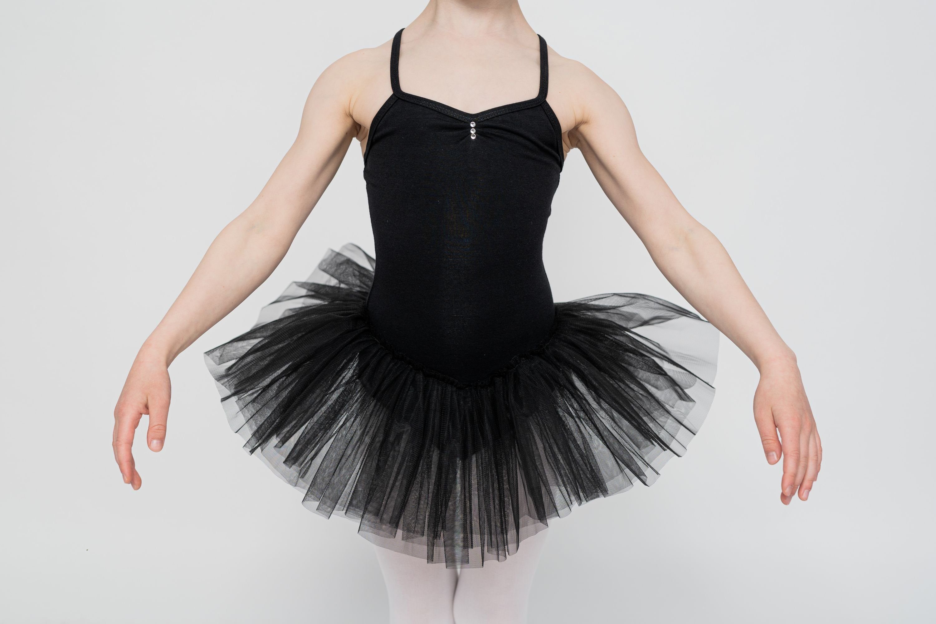 Kim Mädchen Ballett Glitzersteinen für tanzmuster Tutu Ballettkleid schwarz Tüllkleid mit