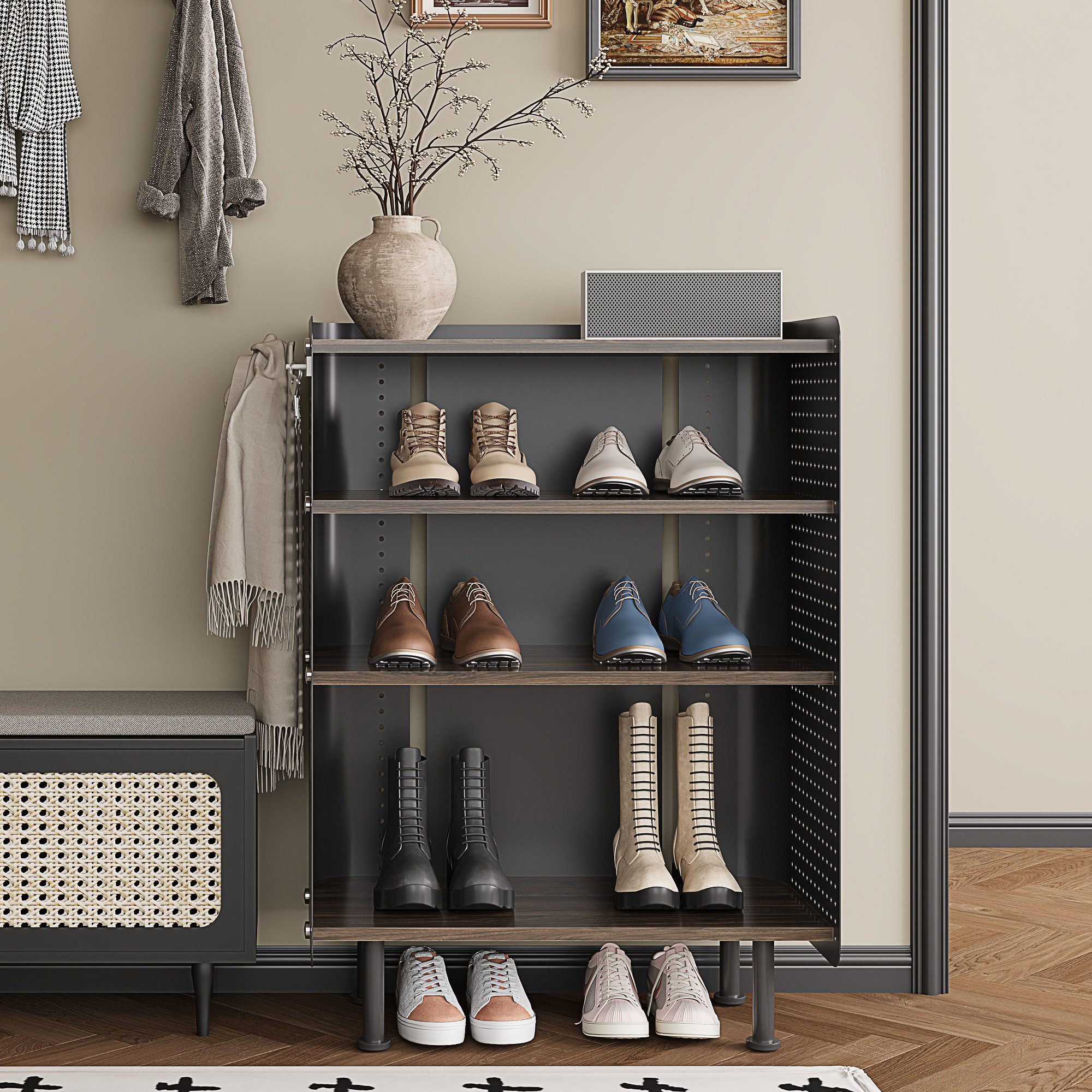 Fenge Schuhregal Schuhablagen mit Pegboard günstig online kaufen