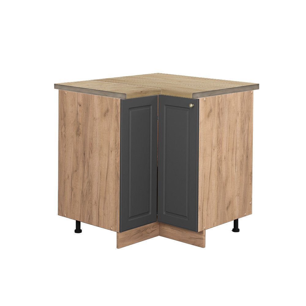 Vicco Eckunterschrank Fame-Line, Anthrazit-Gold/Goldkraft Eiche, 80.5 günstig online kaufen