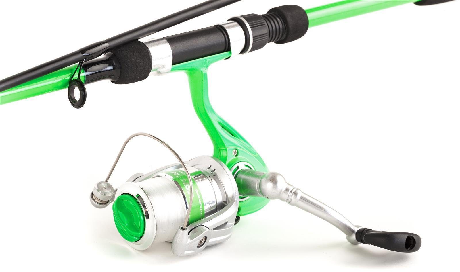 DAM Fishing Spinnrute VIBE COMBO 6" 1,80m 4 Farben Kinderangeln Angelrute+Angelrolle+Schnur, (Kinder-Set, Spar-Set), Qualitäts Kinderangeln in 4 Farben von DAM