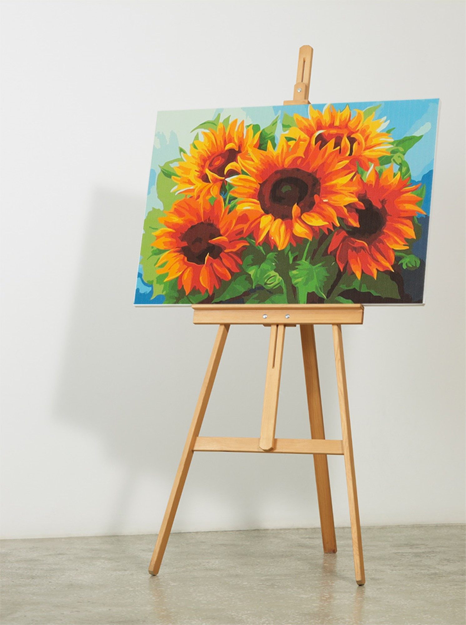 Ikonka Malen nach Zahlen Malen nach Zahlen Set 40x50cm - Sonnenblume auf Leinwand (Malen nach Zahlen auf Leinwand Set, 1x Malen auf nach Zahlen auf Leinwand Komplettset), Hochwertiges Sonnenblume-Malen-nach-Zahlen: Einfach, entspannt