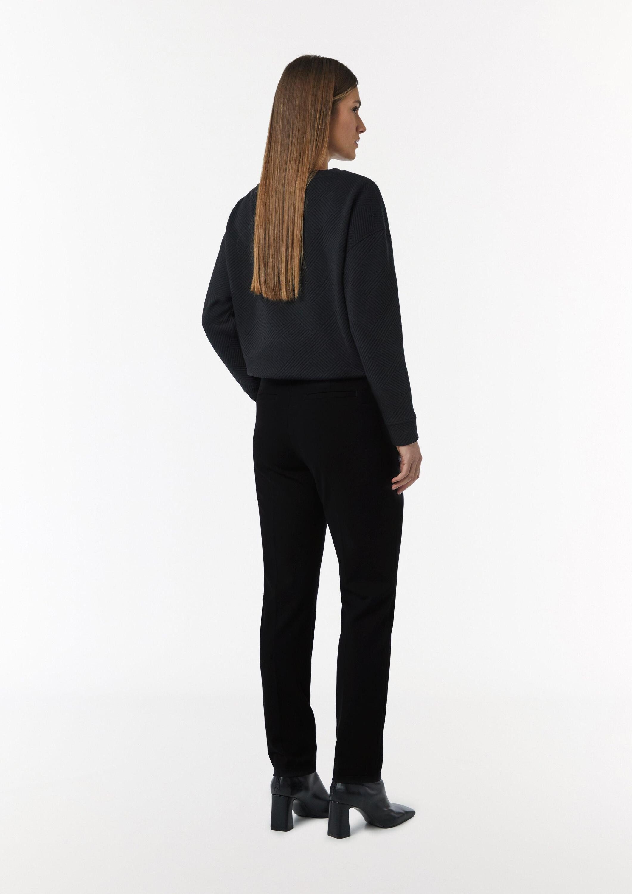 comma Chinos Hose Jersey-Jogpants im Slim Fit mit Bügelfalte