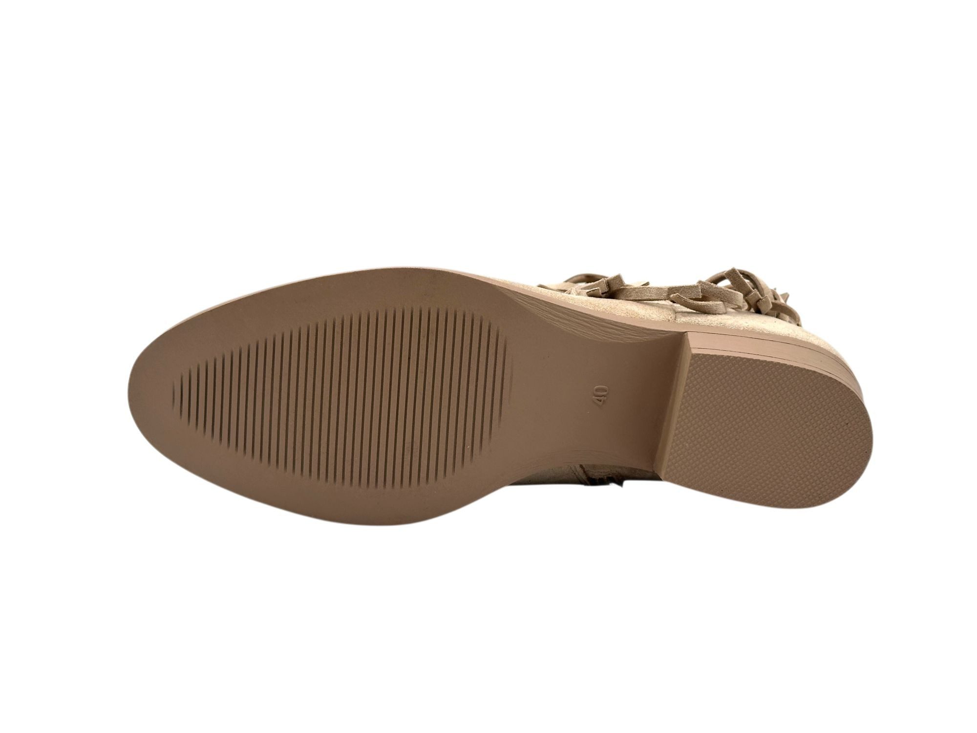 Nowaland Damen Western Stiefelette mit Fransen und Lochmuster Stiefelette Weiche Veloursleder-Optik mit stabilem Blockabsatz – Bild 5 von 5