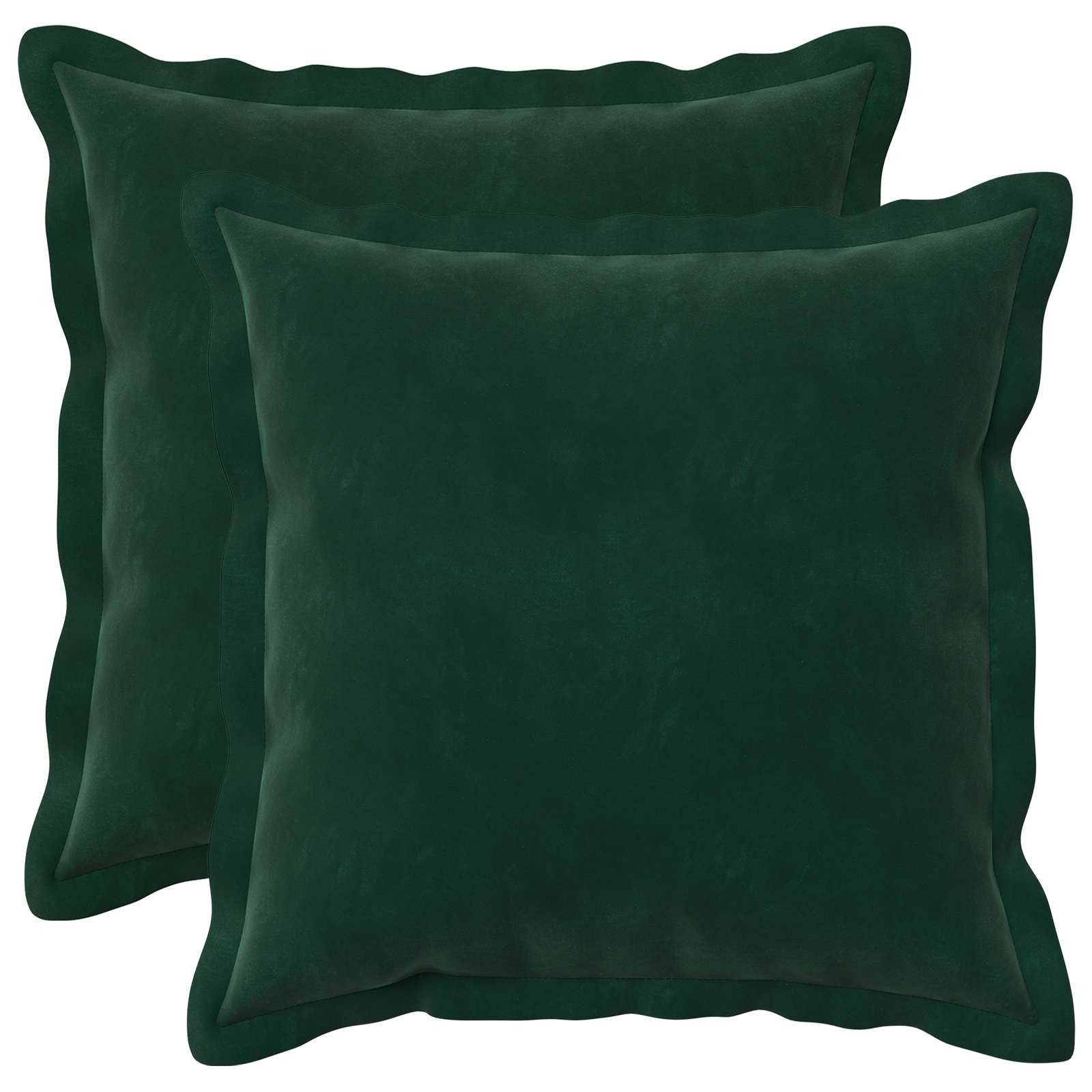 vidaXL Kissenbezug Kissenbezug 2 pcs HOUTEN Dunkelgrün 40 x 40 cm Samt, (2 Stück)