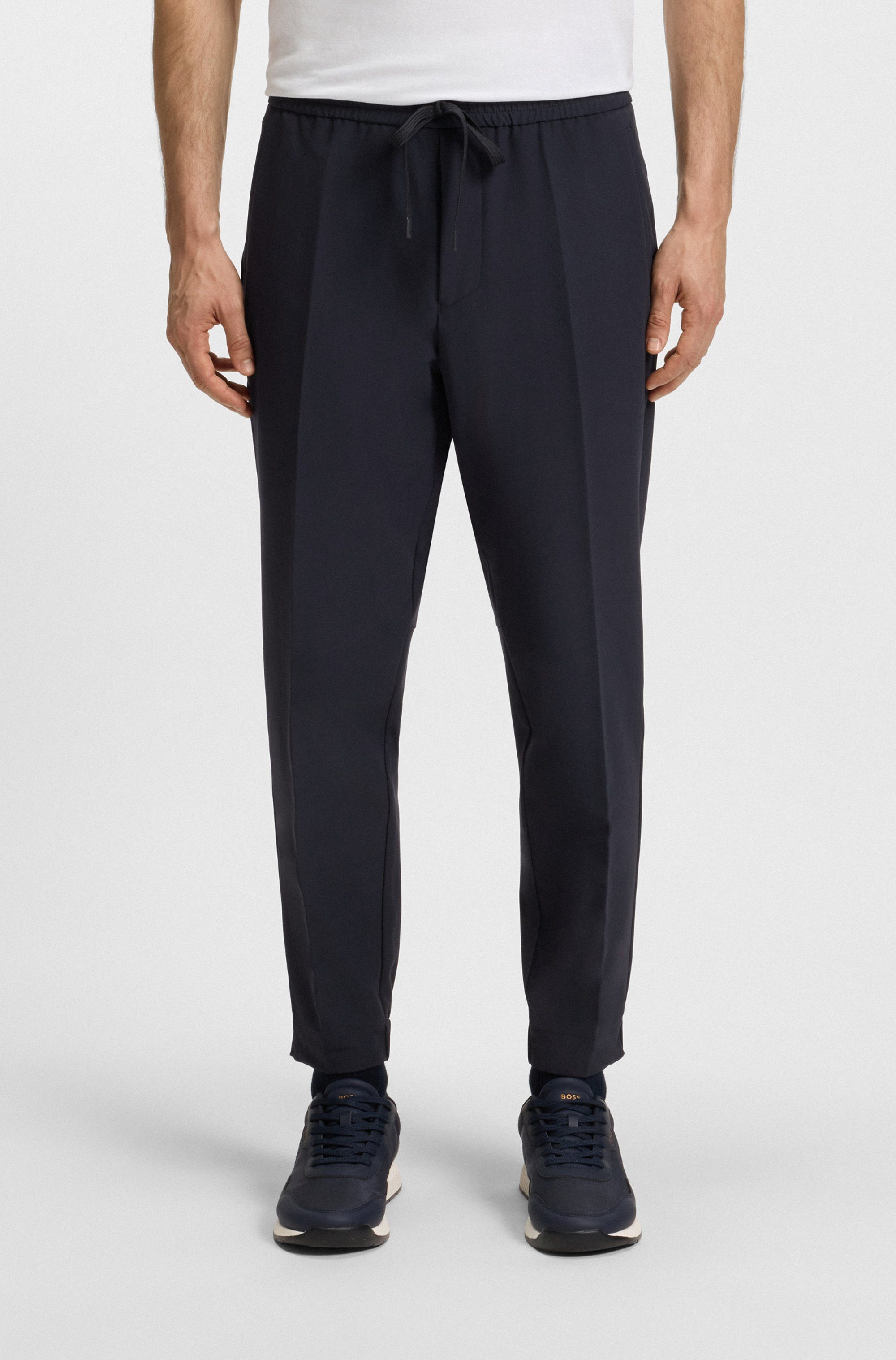 BOSS GREEN Stretch-Hose T Flex mit elastischem Bund und Kordelzug