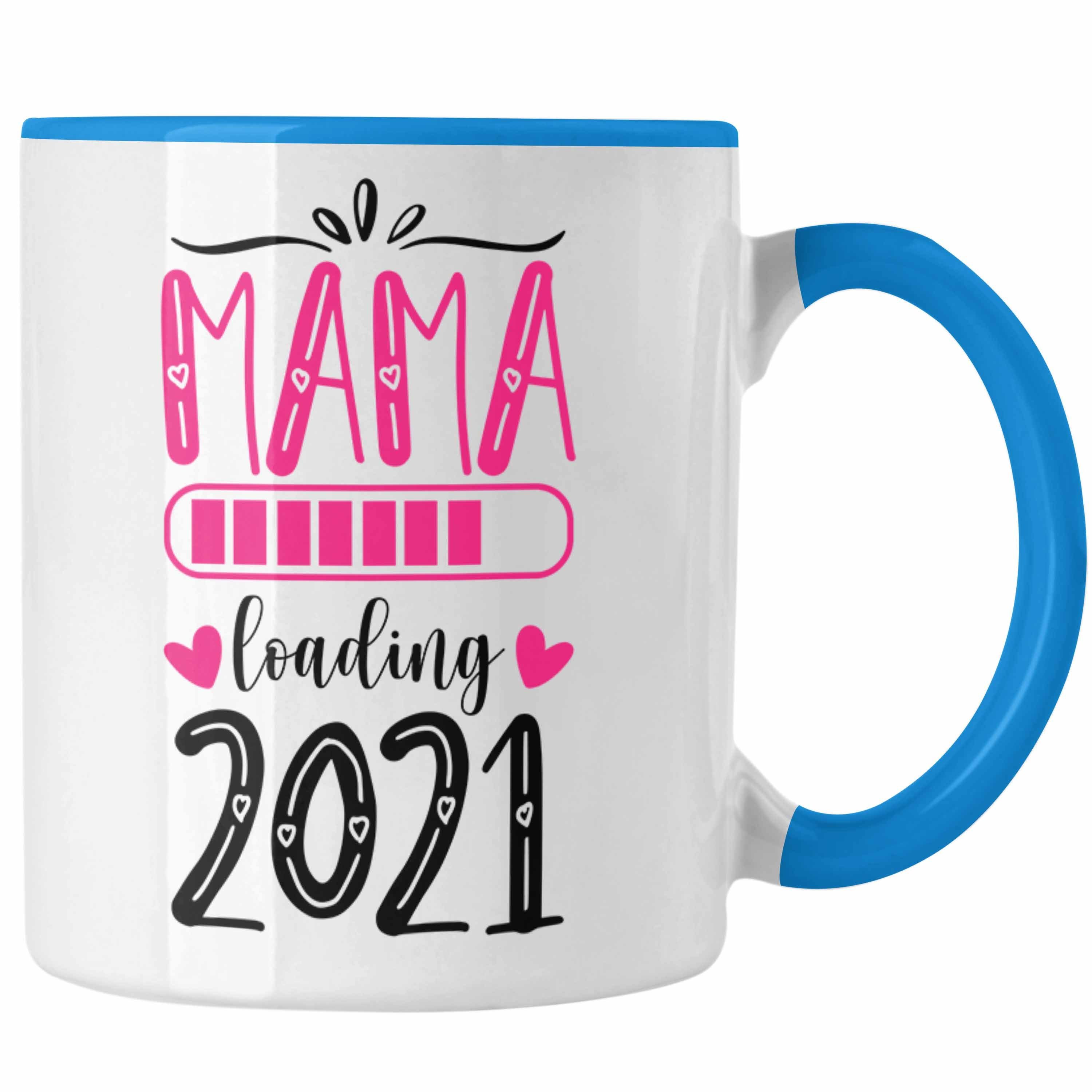 Trendation Tasse Trendation - Mama 2022 Loading Schwangerschaft Ankündigung Baby Werdene Mama Blau | Teetassen