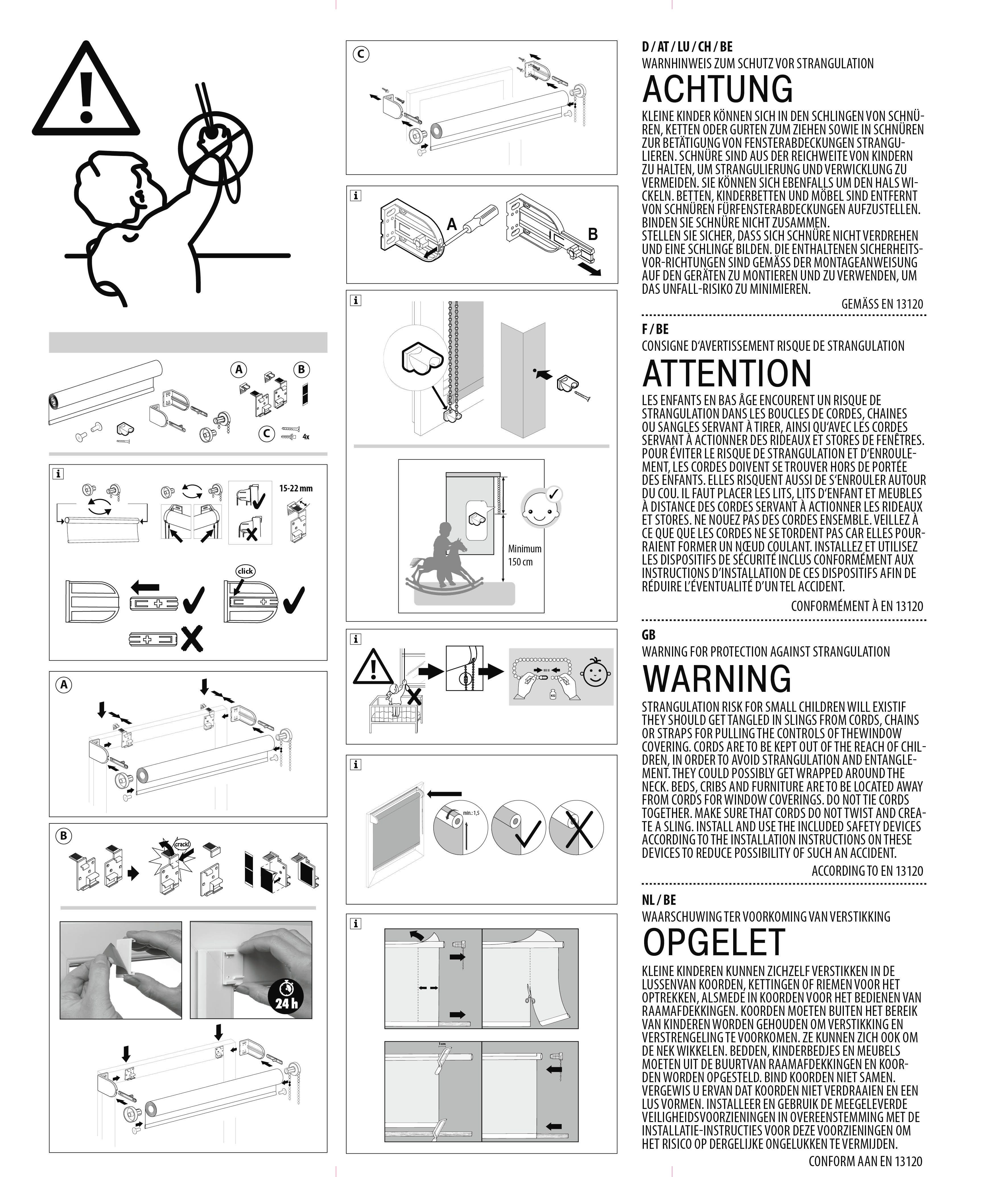 Seitenzugrollo EASYFIX Rollo Verdunklung Premium, GARDINIA, verdunkelnd, ohne Bohren, Rollokette aus Metall