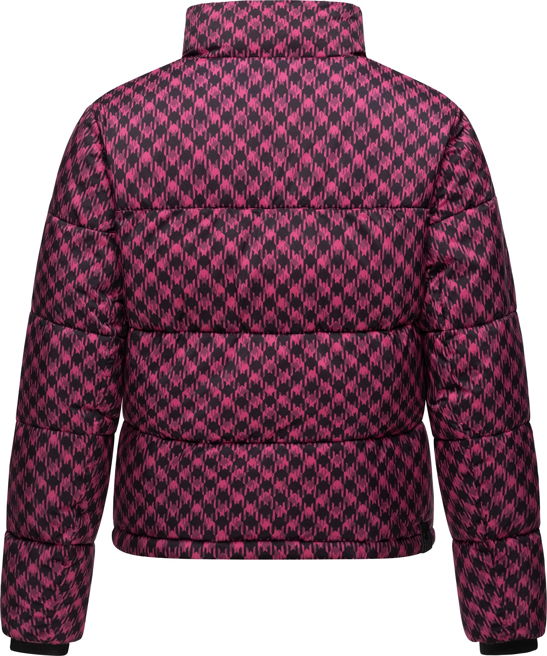 Ragwear Winterjacke Serah Print wasserdichte Winter Steppjacke mit Hahnentritt Muster