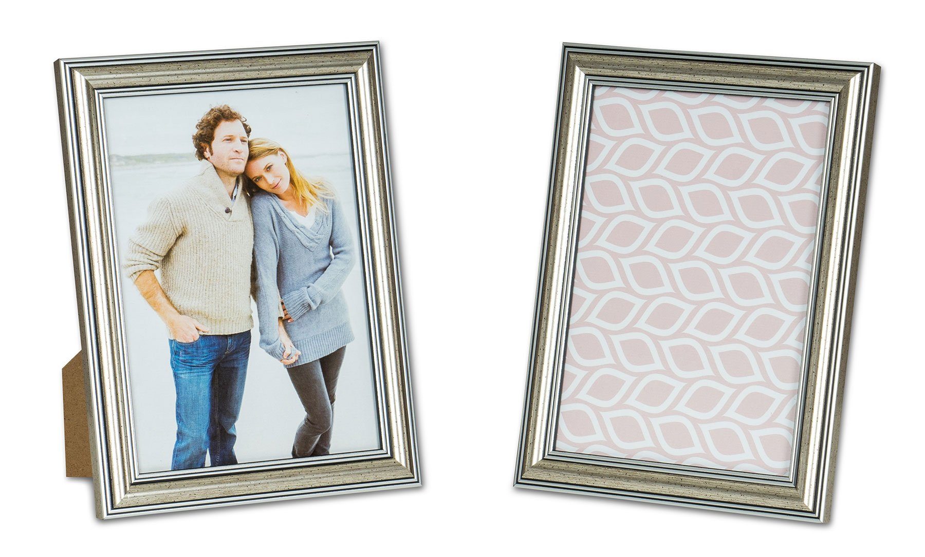 Levandeo® Bilderrahmen, 2er Set Bilderrahmen 13x18cm Fotorahmen Silber Antik Portraitrahmen