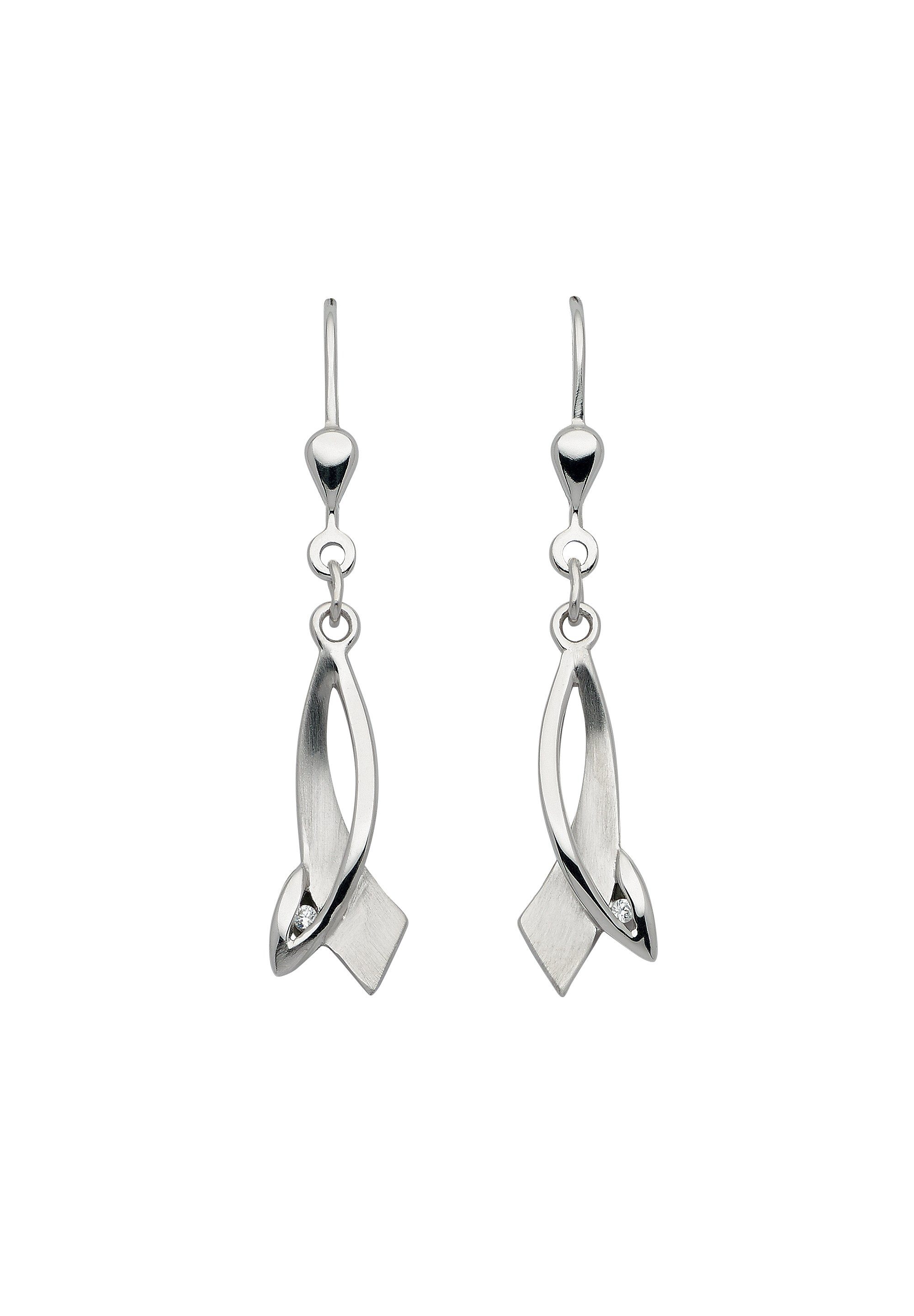 Adelia´s Paar Ohrhänger Damen Silberschmuck, 925 Sterling Silber  Silberschmuck für Damen, Maße - Breite 7,6 mm - Höhe 18,2 mm