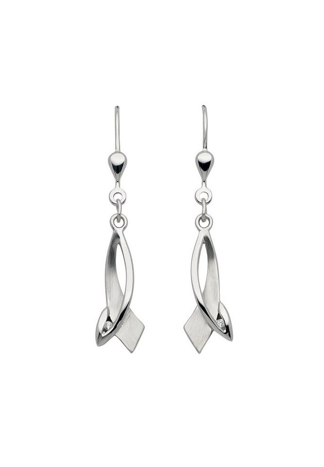 Adelia´s Paar Ohrhänger Damen Silberschmuck, 925 Sterling Silber  Silberschmuck für Damen, Maße - Breite 7,6 mm - Höhe 18,2 mm
