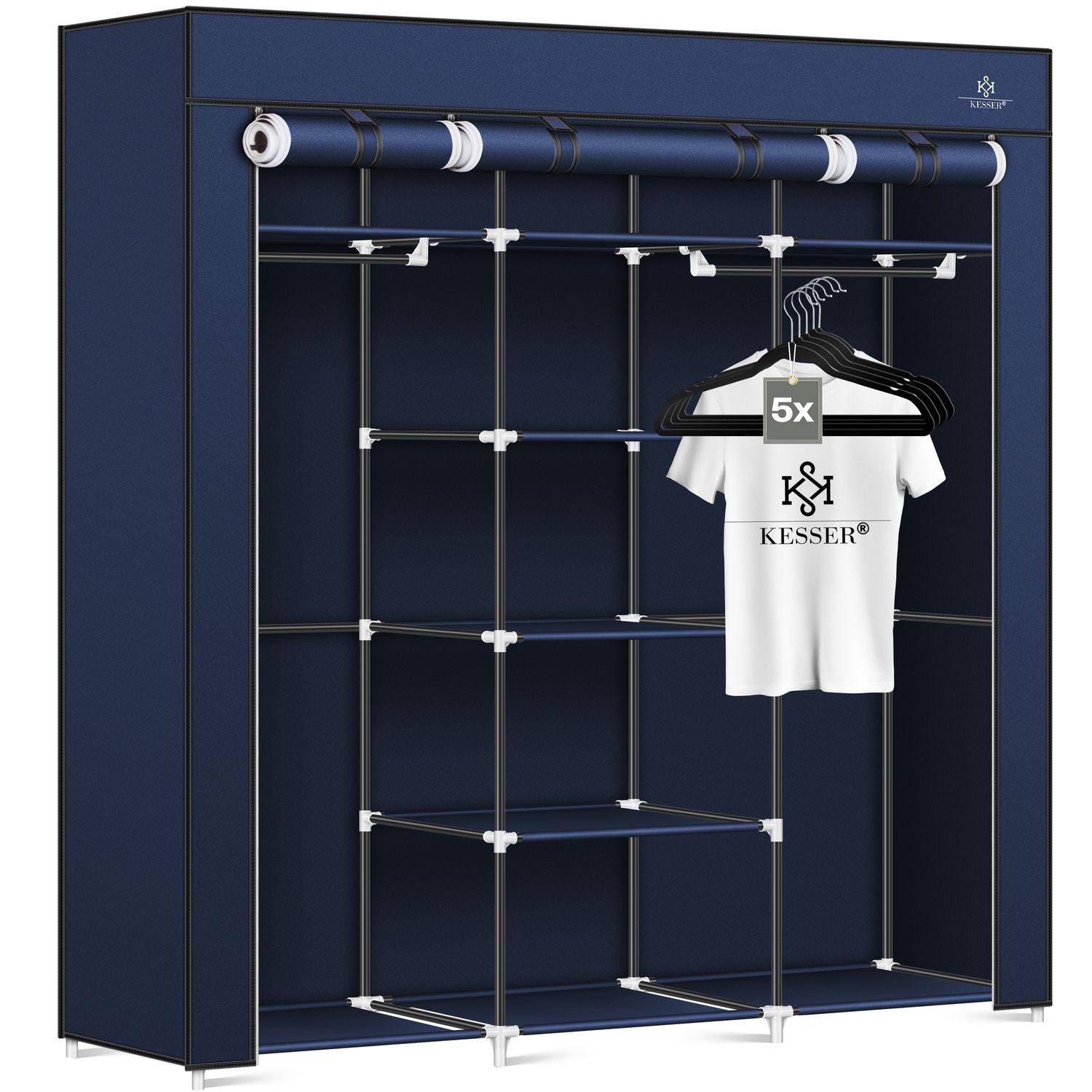 KESSER Kleiderschrank Stoffschrank Stabil mit Kleiderstange & Ablagen günstig online kaufen