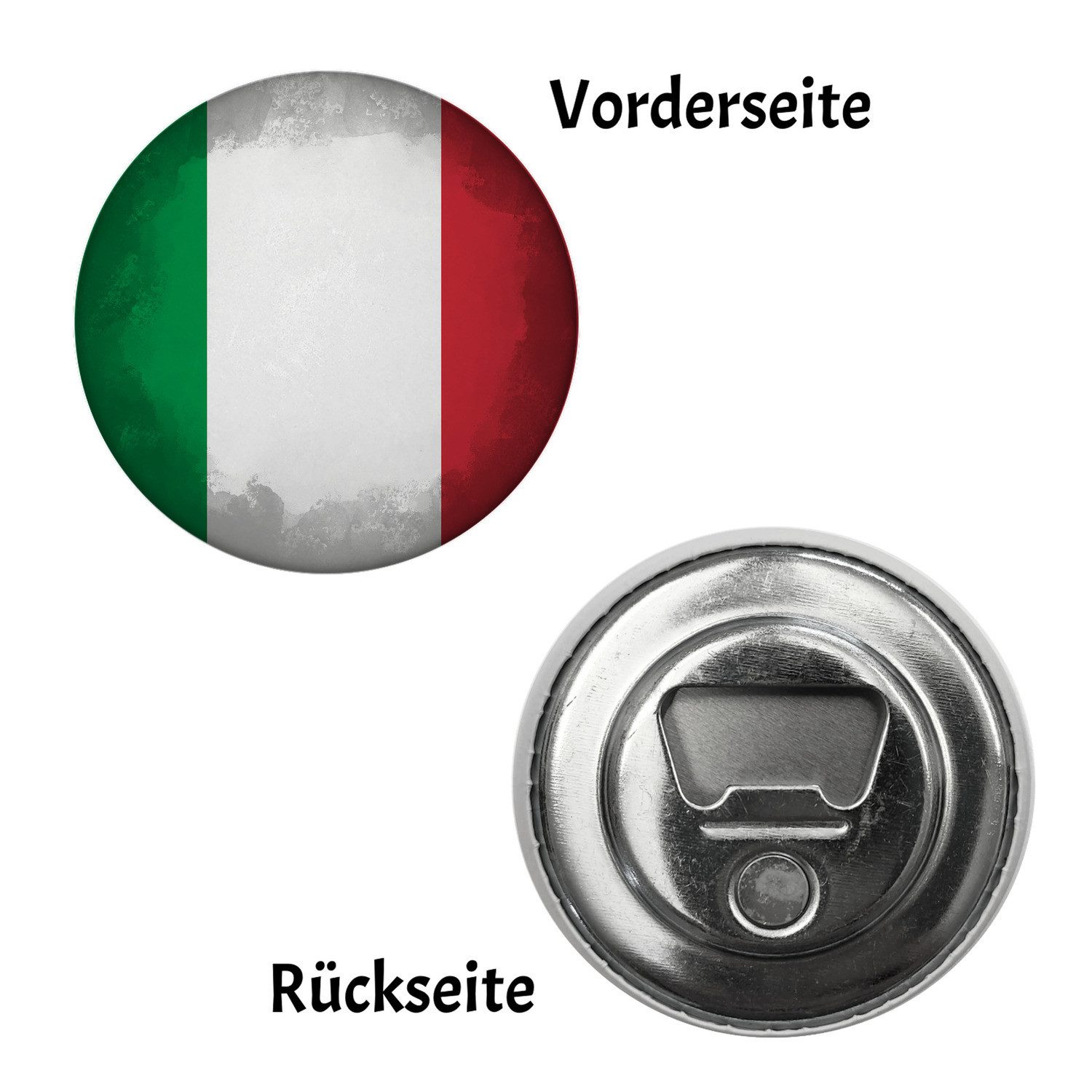 speecheese Magnet Italien Flagge Magnet rund mit Flaschenöffner