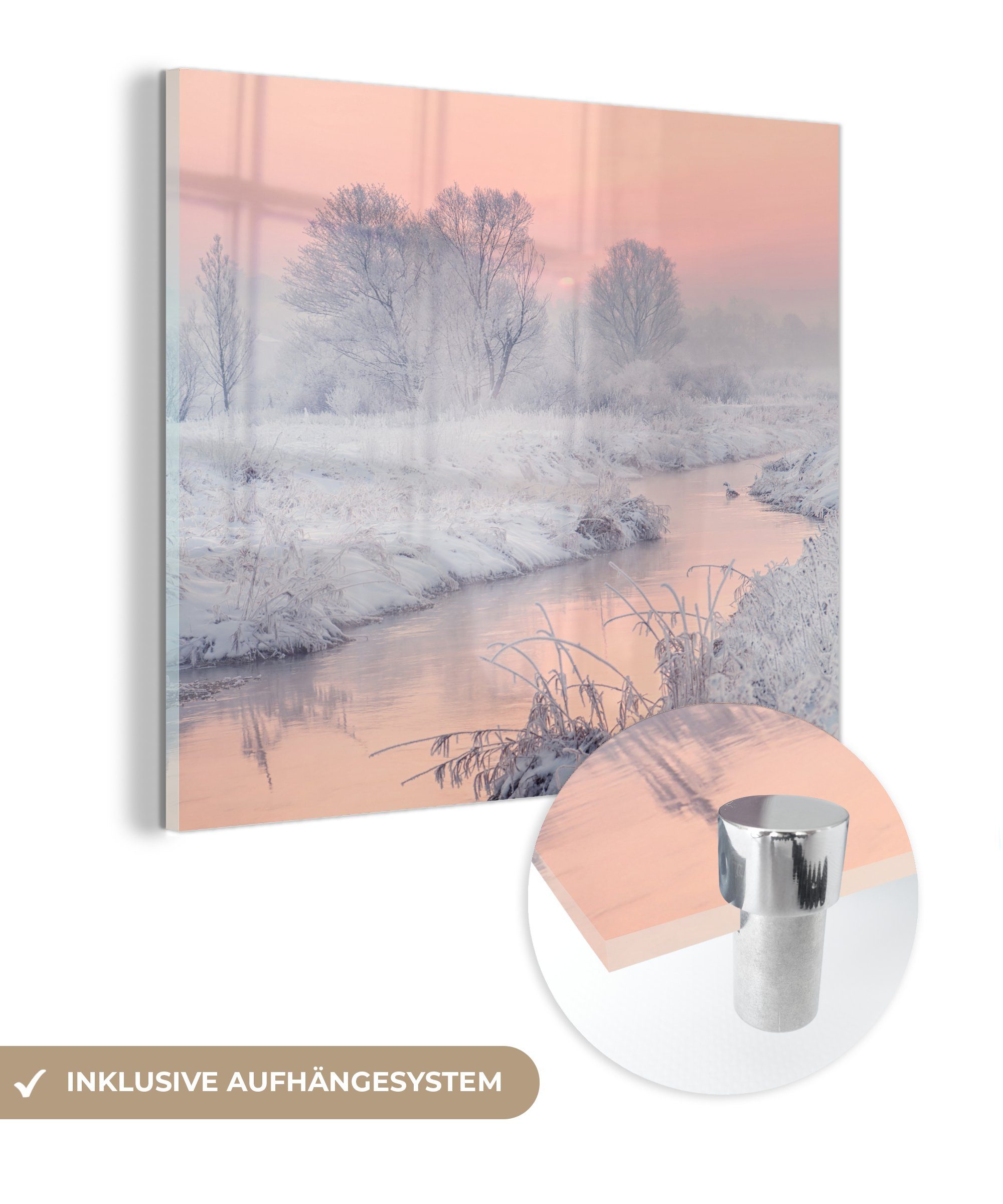 MuchoWow Acrylglasbild Weg zur Sonne, (1 St), Glasbilder - Bilder auf Glas Wandbild - Foto auf Glas - Wanddekoration