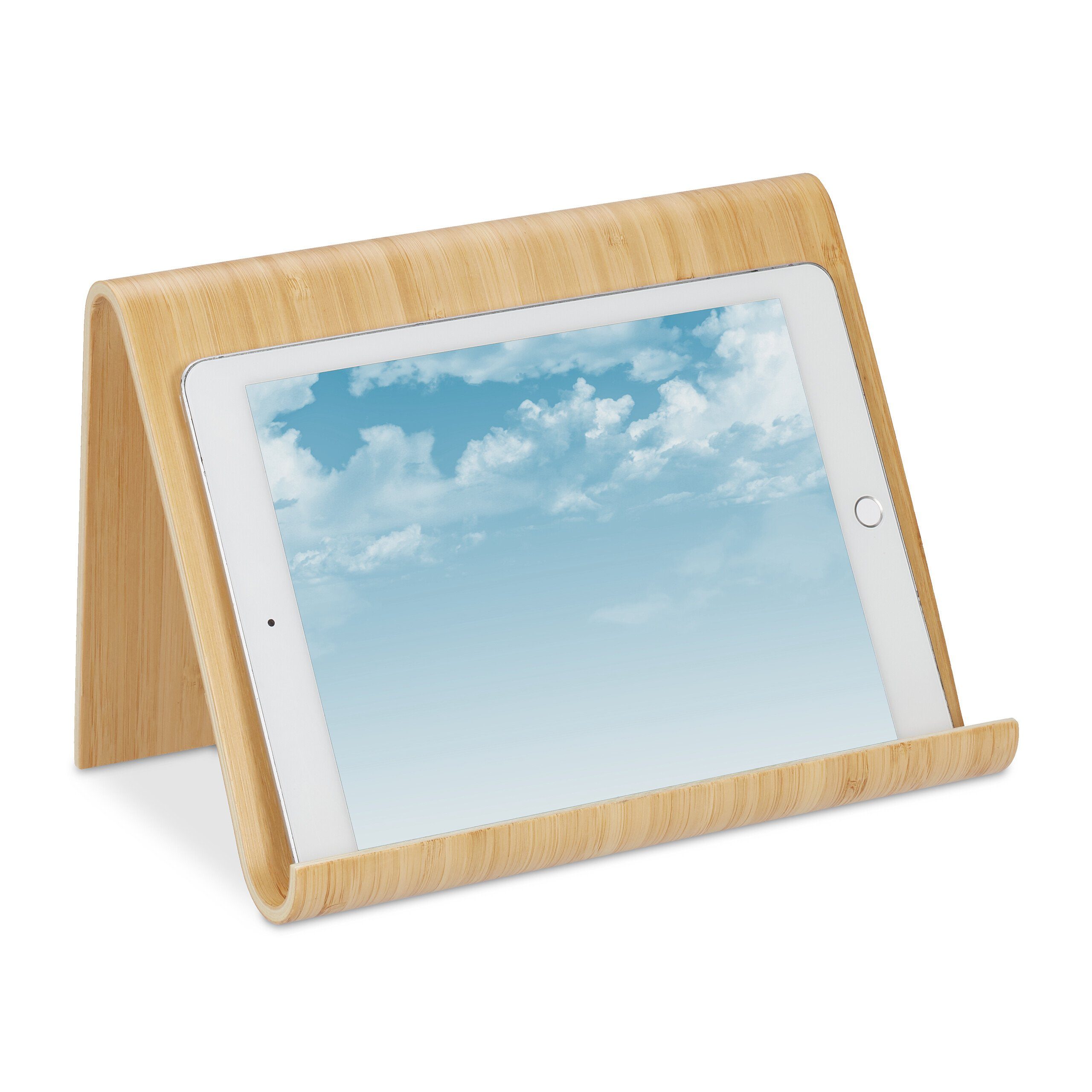 relaxdays Tablet-Ständer aus Holz, (1-tlg)