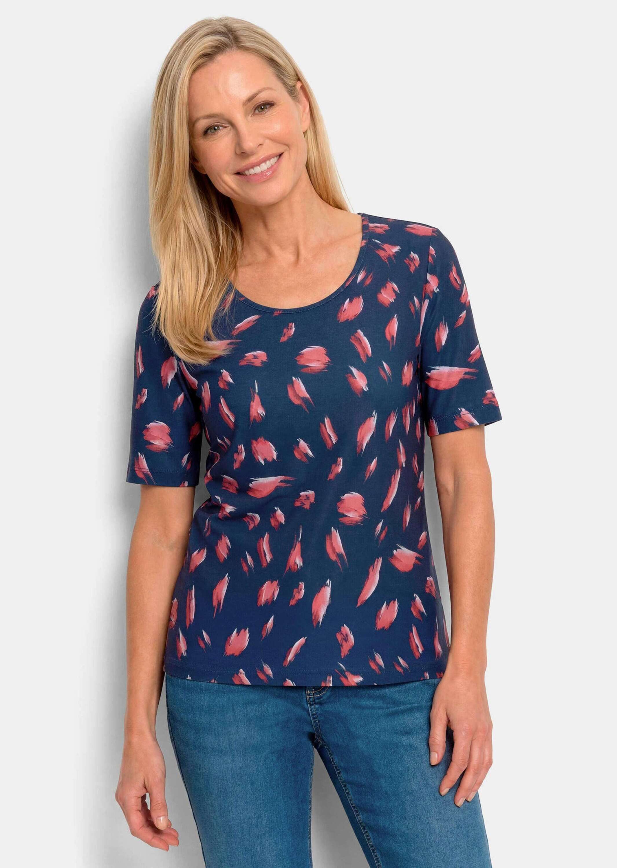 GOLDNER T-Shirt Sommershirt mit Tupfenmuster