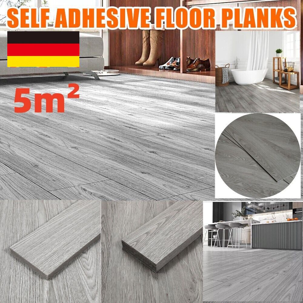Luckice Terrassendielen 5 m² selbstklebende Vinyl-Dielenfliesen, Holzoptik, 36 Stück, wasserfest, für Bad & Küche