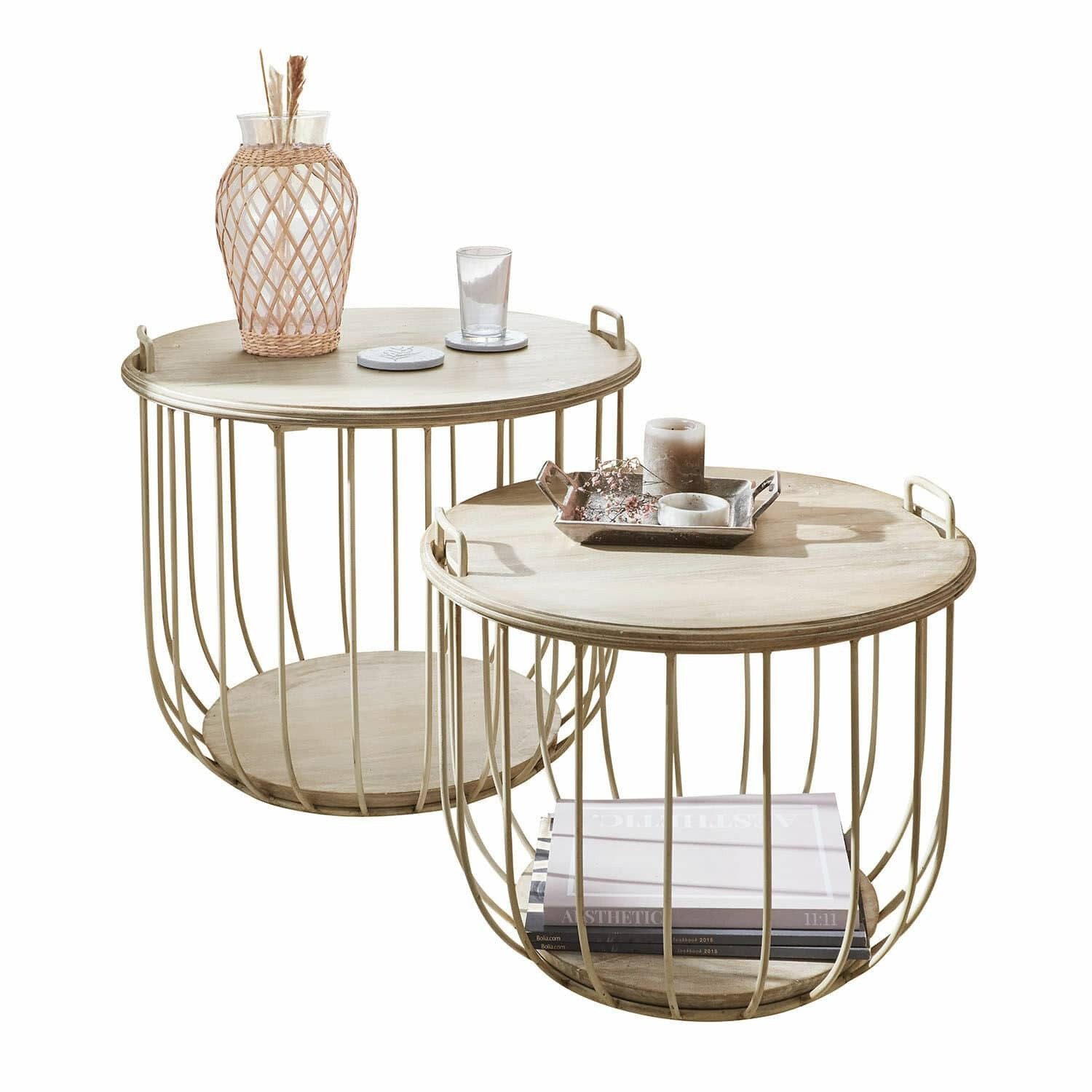 Mirabeau Couchtisch Couchtisch 2er Set Lawson antikweiß