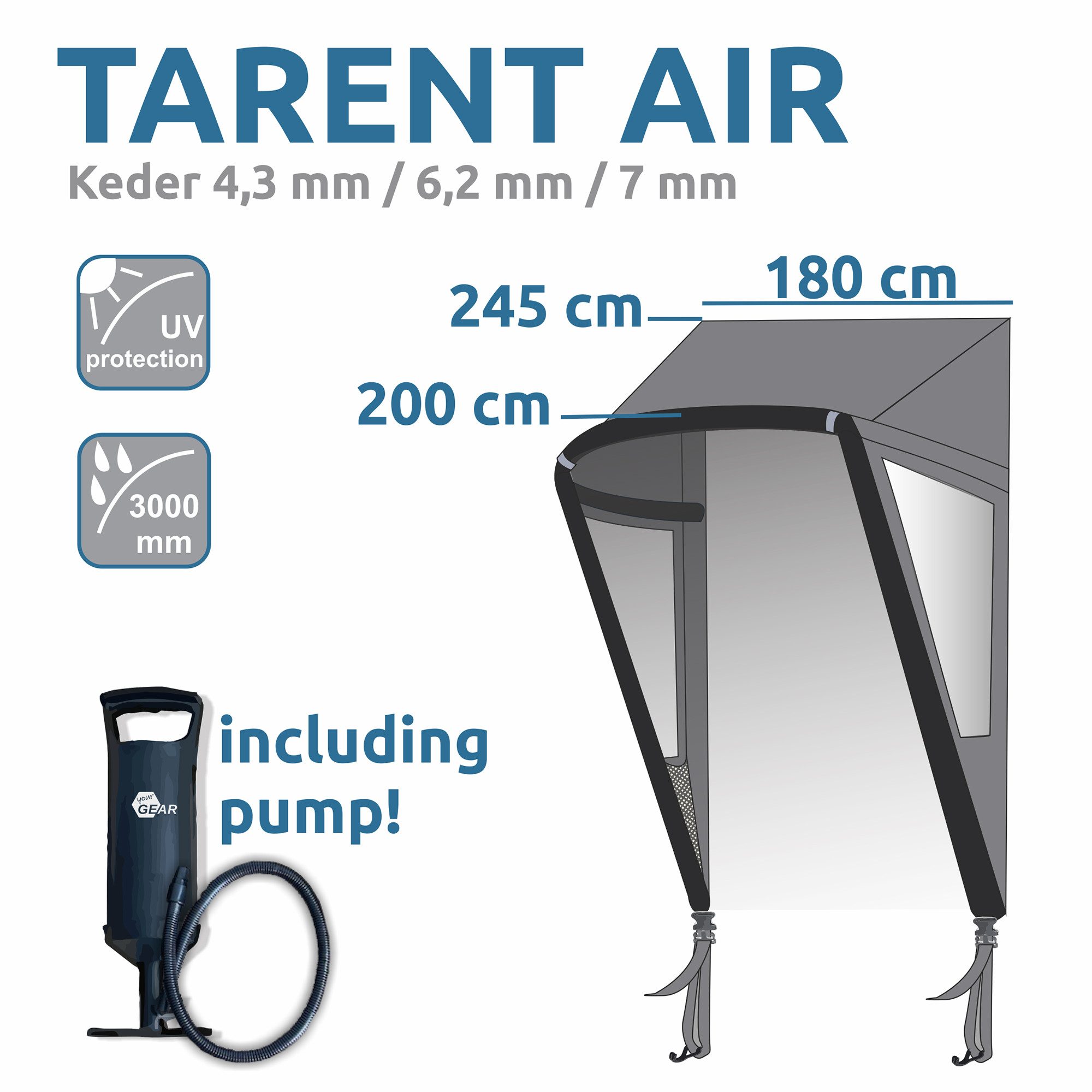 yourGEAR Vorzelt your GEAR Tarent 180 Air Vordach für Wohnmobil- und Wohnwa günstig online kaufen