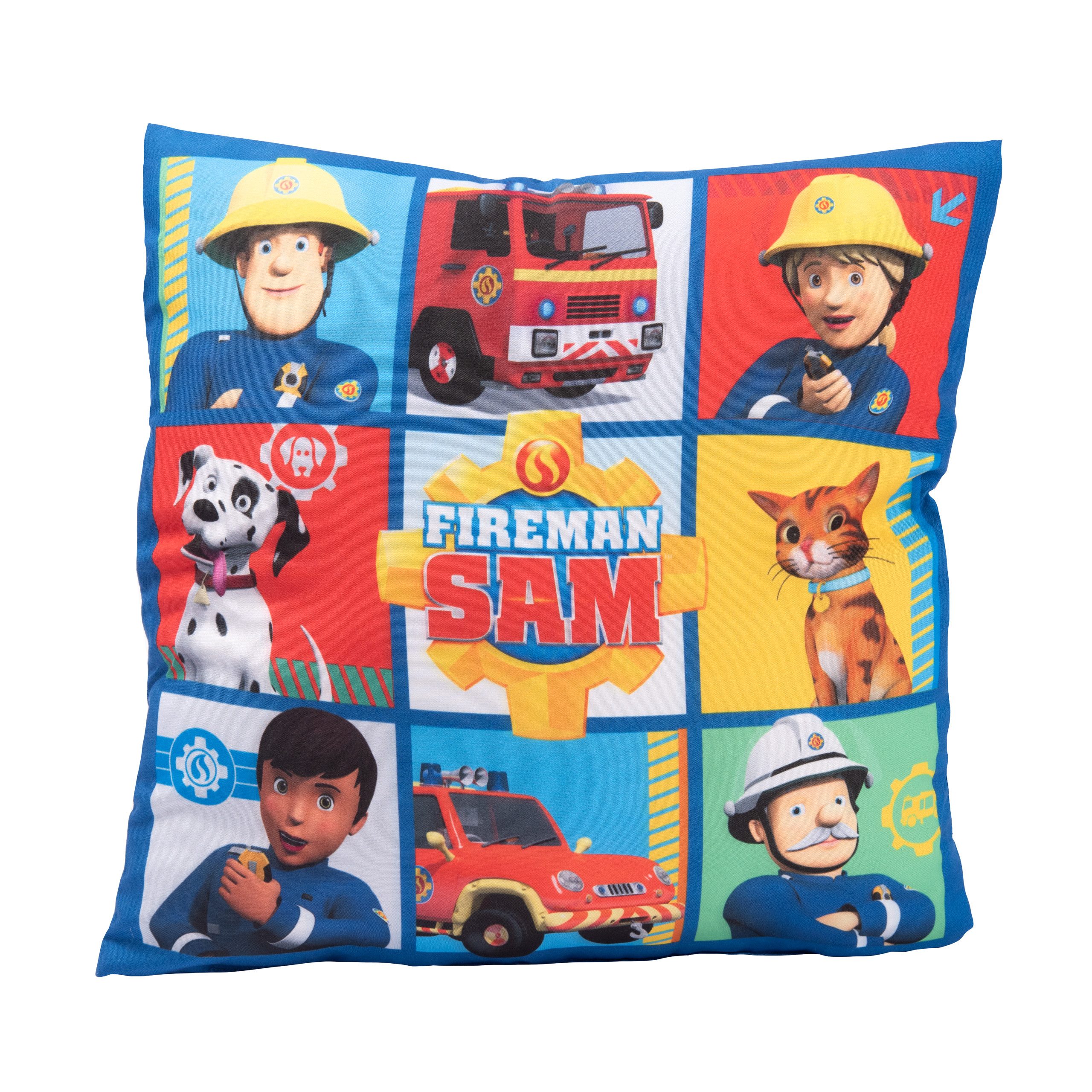 United Labels® Dekokissen Feuerwehrmann Sam - Feuerwehr Deko 30 x 30 cm