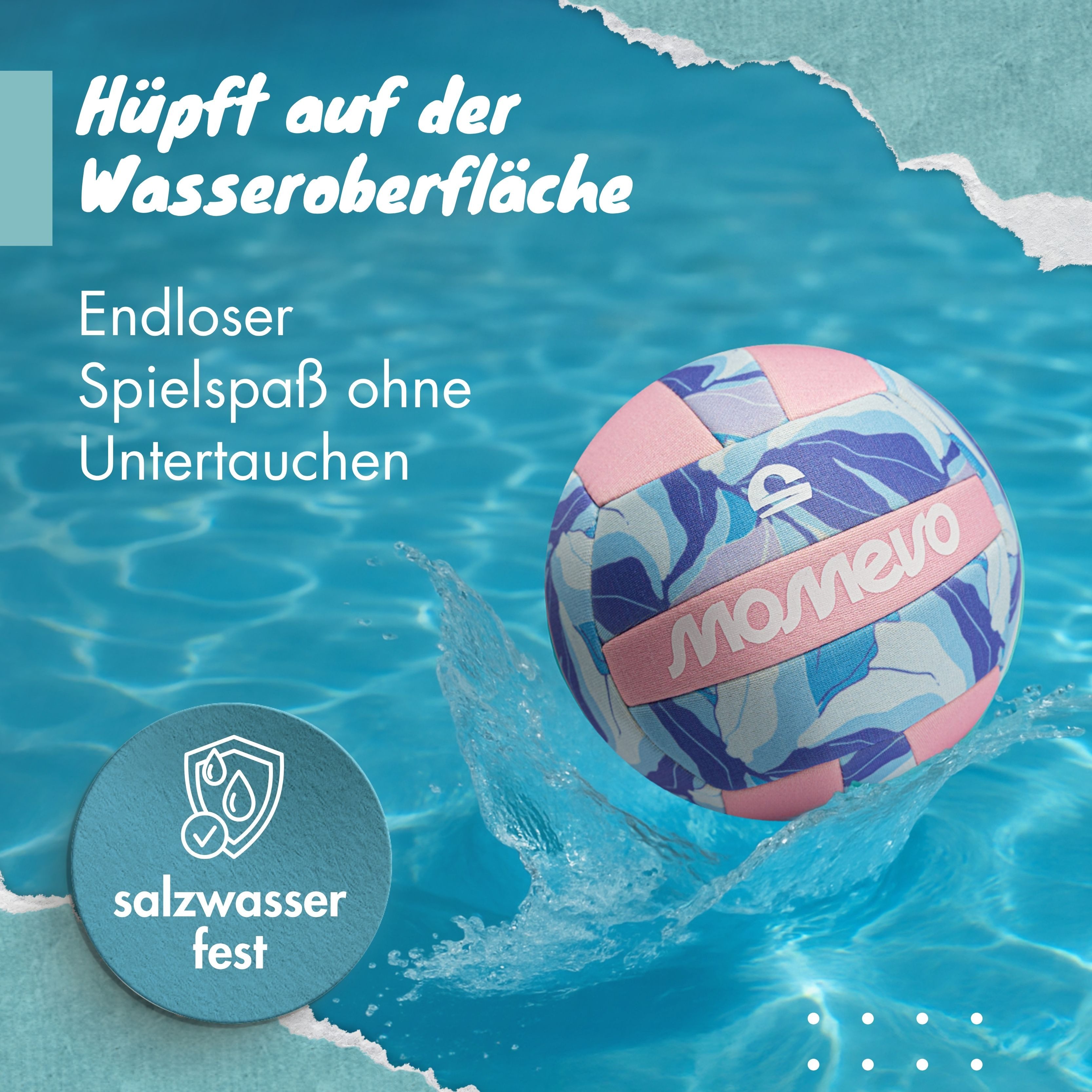 Momevo Beachball Beachbuddy Neopren Wasserball Kinder – Weich für Pool & Strand
