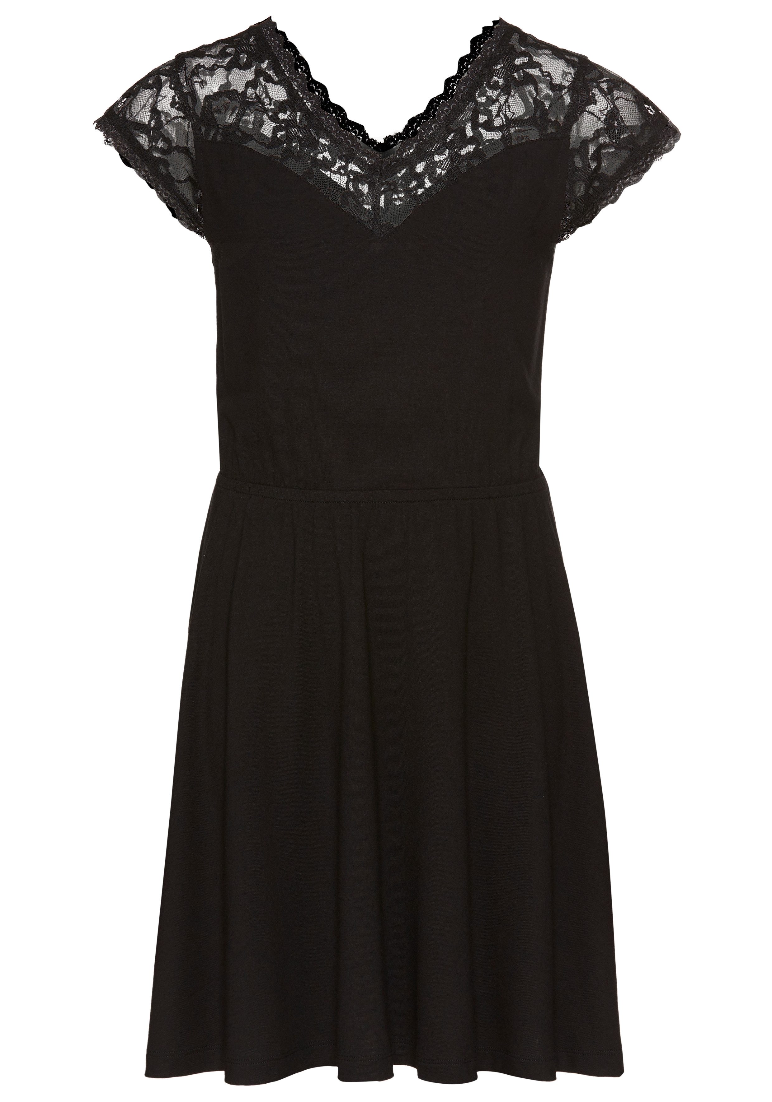 KIDSWORLD Jerseykleid Viskose-Kleid mit Spitze Schöne Spitzen-Ausschitt