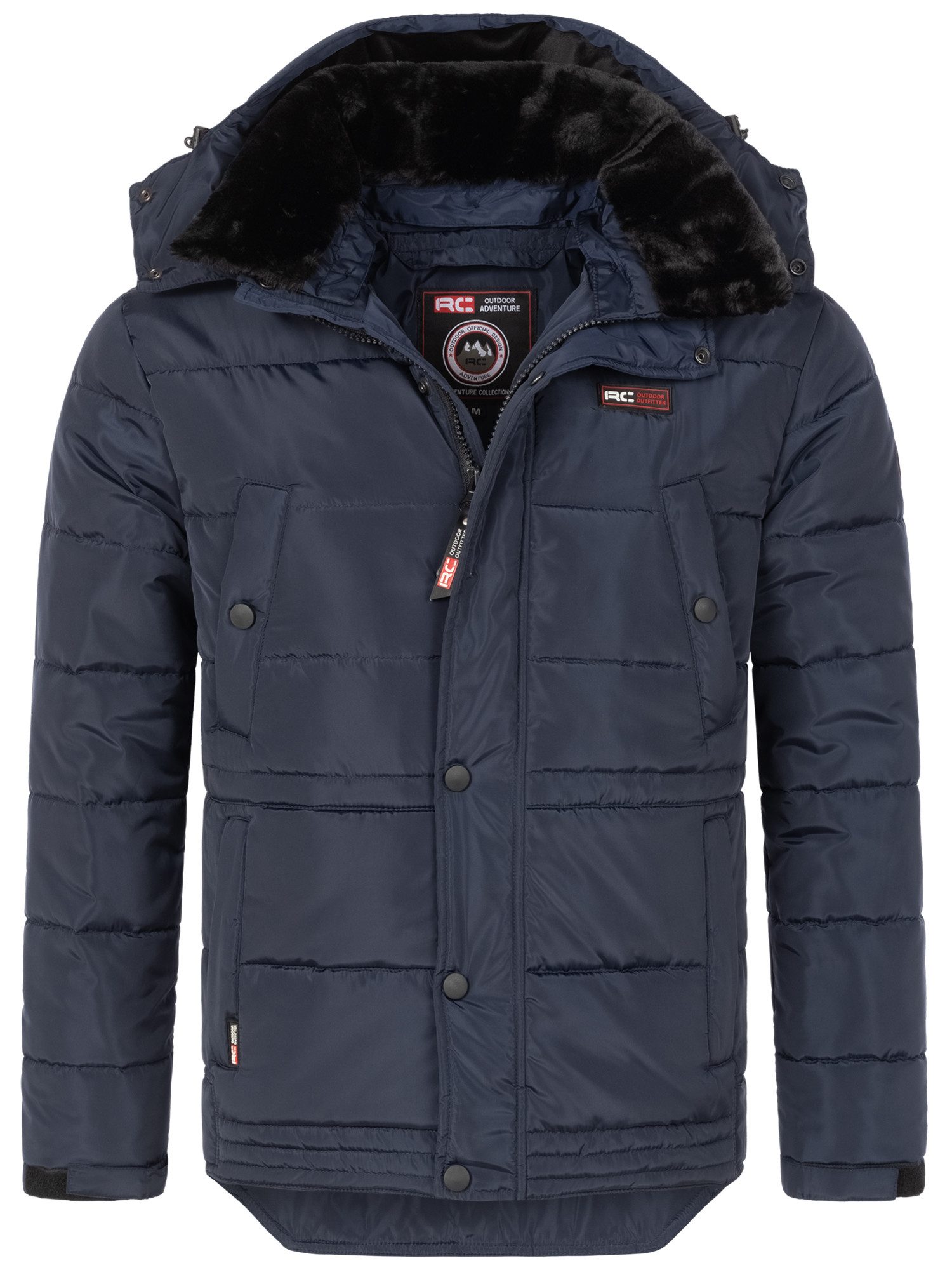 Winterjacke Herren Jacke mit Kunstfellkragen H-393