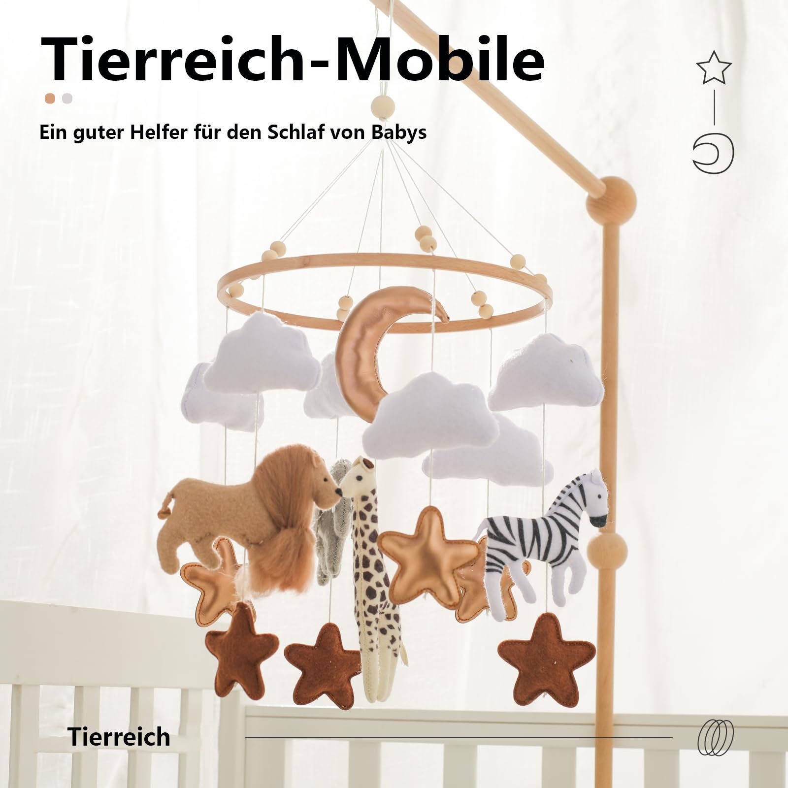 CLTYQ Mobile Windspiele, Tierchen Waldtiere Bettglocke aus Filz, (1-tlg), B günstig online kaufen