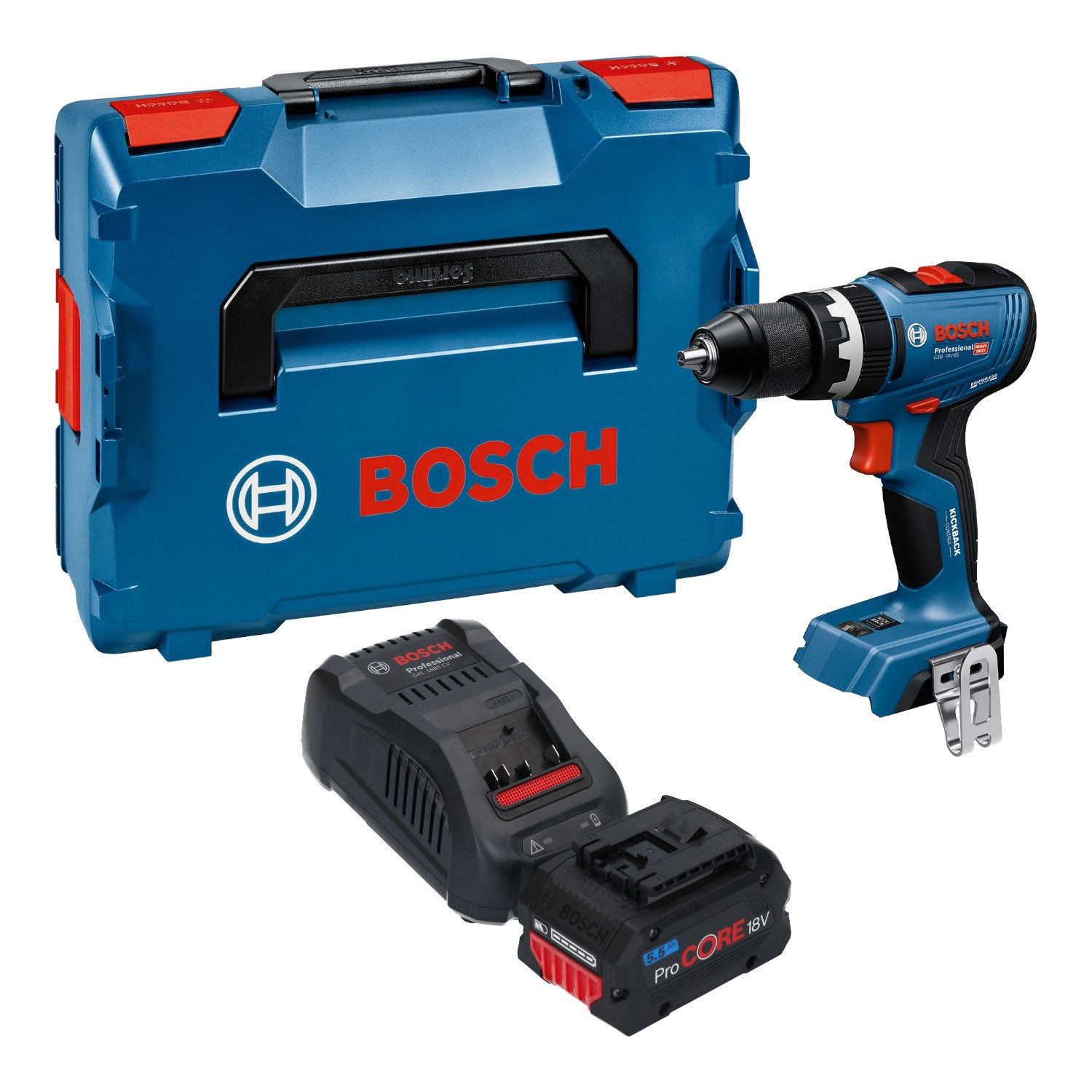 Bosch Professional Akku-Schlagbohrschrauber GSB 18V-65 Professional Akku Schlagbohrschrauber 18 V 65 Nm Brushless
