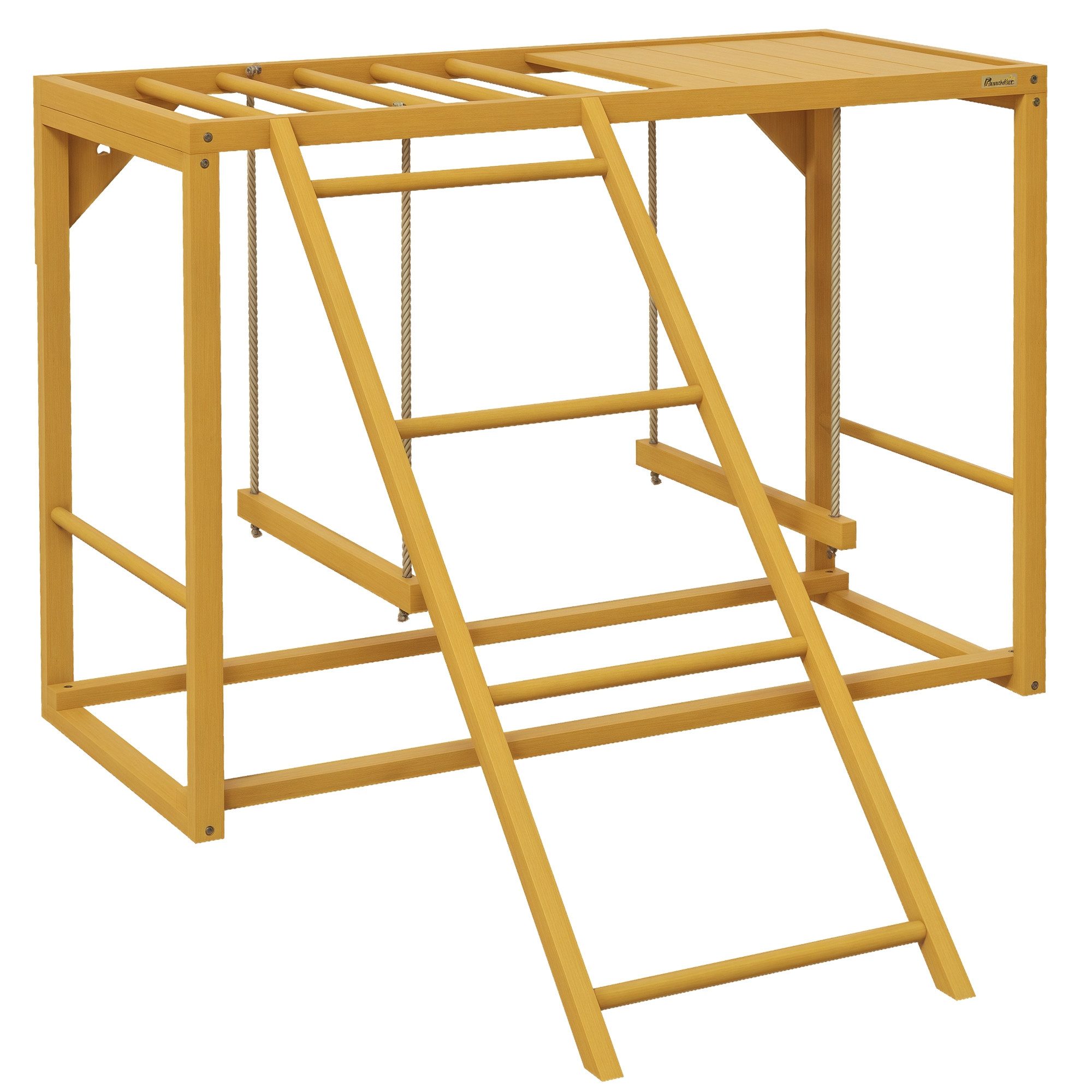 PawHut Hühnerstall Spielplatz für Hühner mit Schaukeln und Leiter, für 3-4 Hühner Naturholz