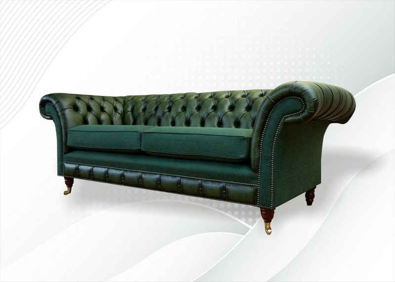 JVmoebel Chesterfield-Sofa Grüne Chesterfield 3-er Couch Luxus Sofa Modernes Design Neu, Made in Europe