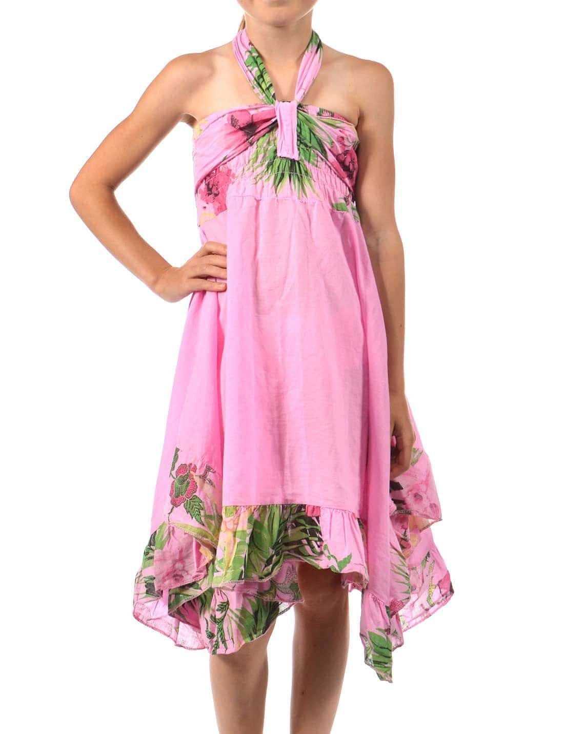 BEZLIT Sommerkleid Bund Schulterfrei,elastischer Rosa Kleid (1-tlg) Mädchen Sommer