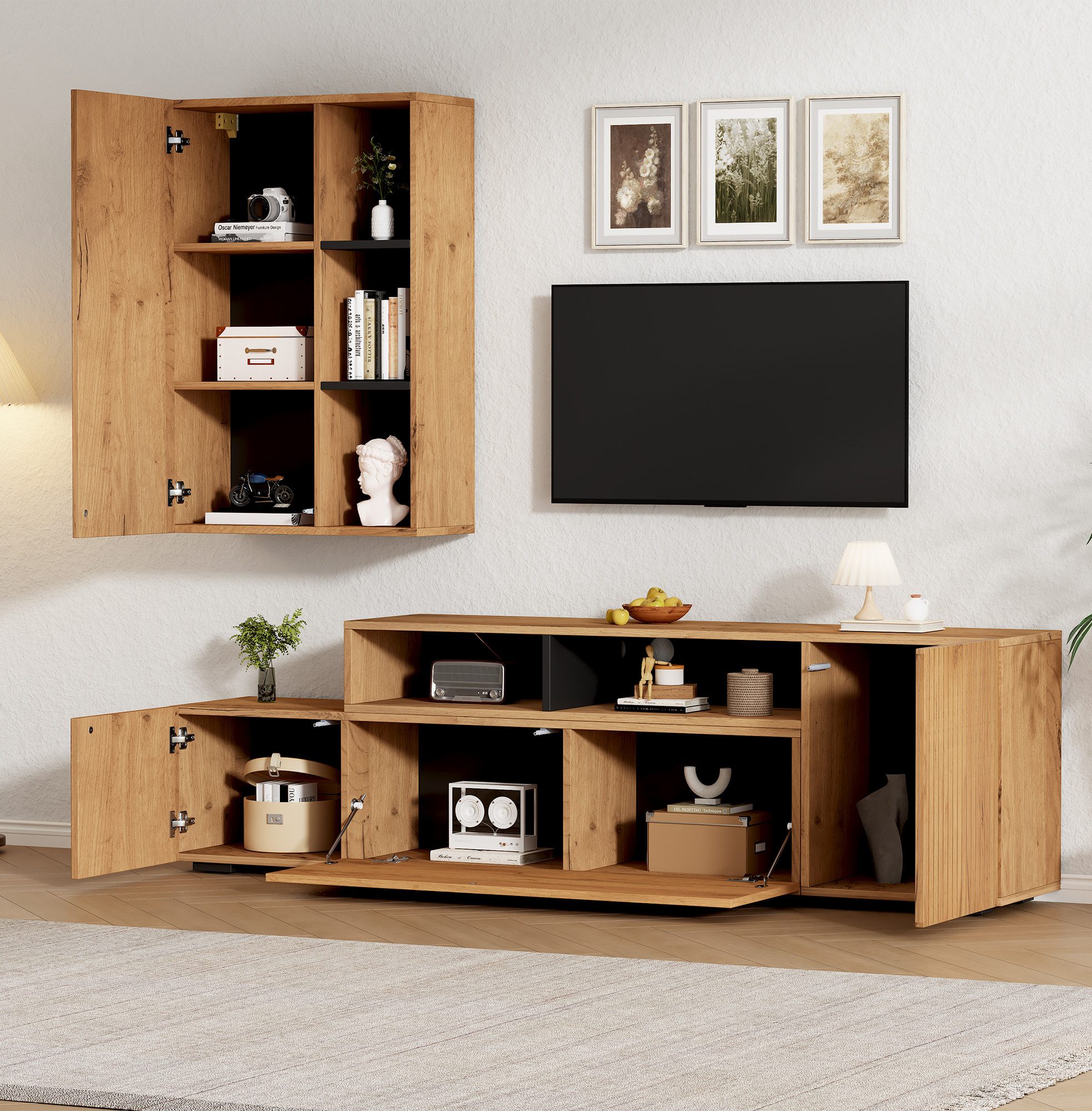 Merax Wohnwand, (2-St), Wohnwand-Set mit TV-Board günstig online kaufen