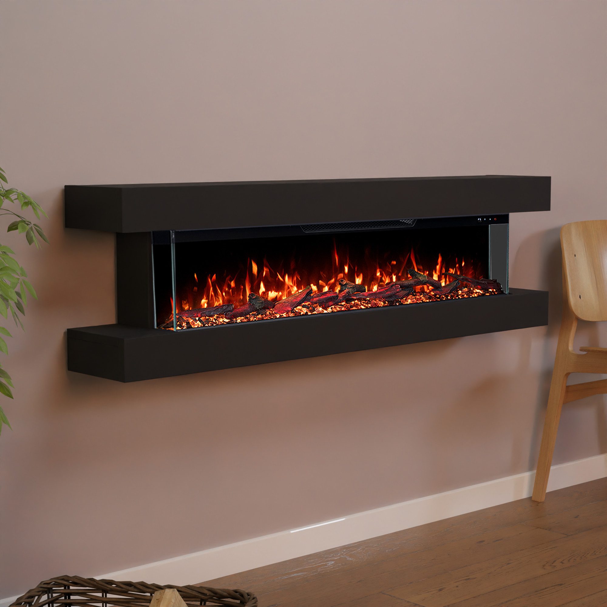 GLOW FIRE Elektrokamin Clear Wall Elektrokamin mit 3D Feuer und Heizung (Th günstig online kaufen