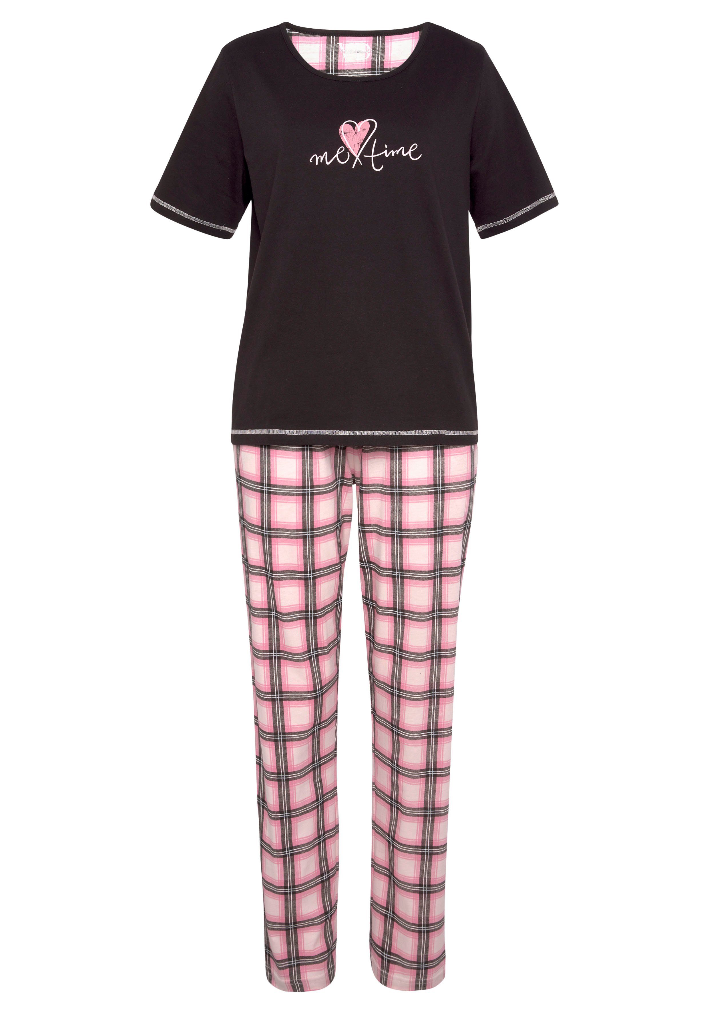 Vivance Dreams Pyjama (Packung, 4 tlg., 2 Stück) im Doppelpack mit Karomuster. € 39,99