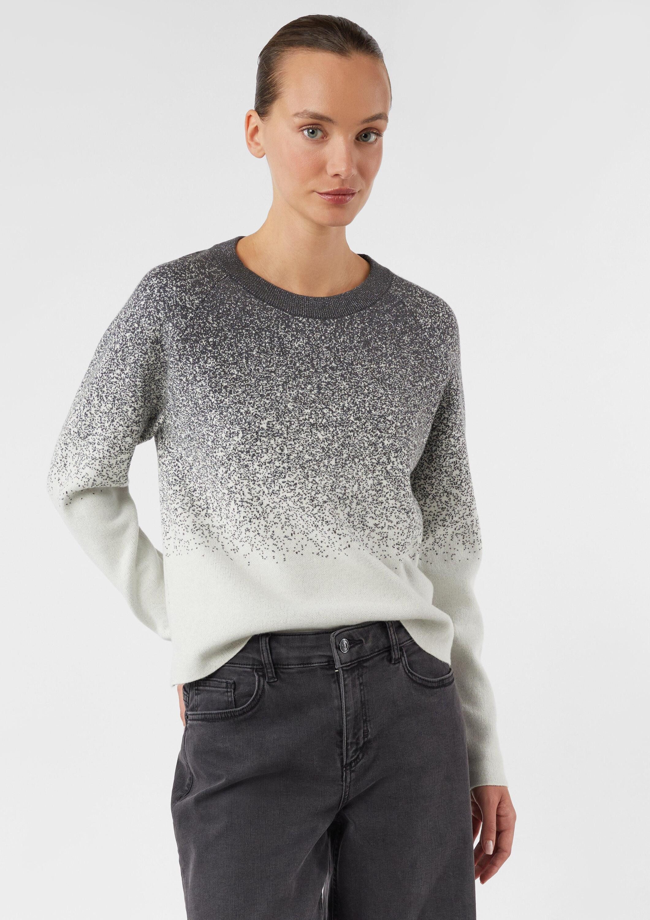 comma Longpullover Strickpullover Feinstrick-Pullover mit dezentem Glitzergarn