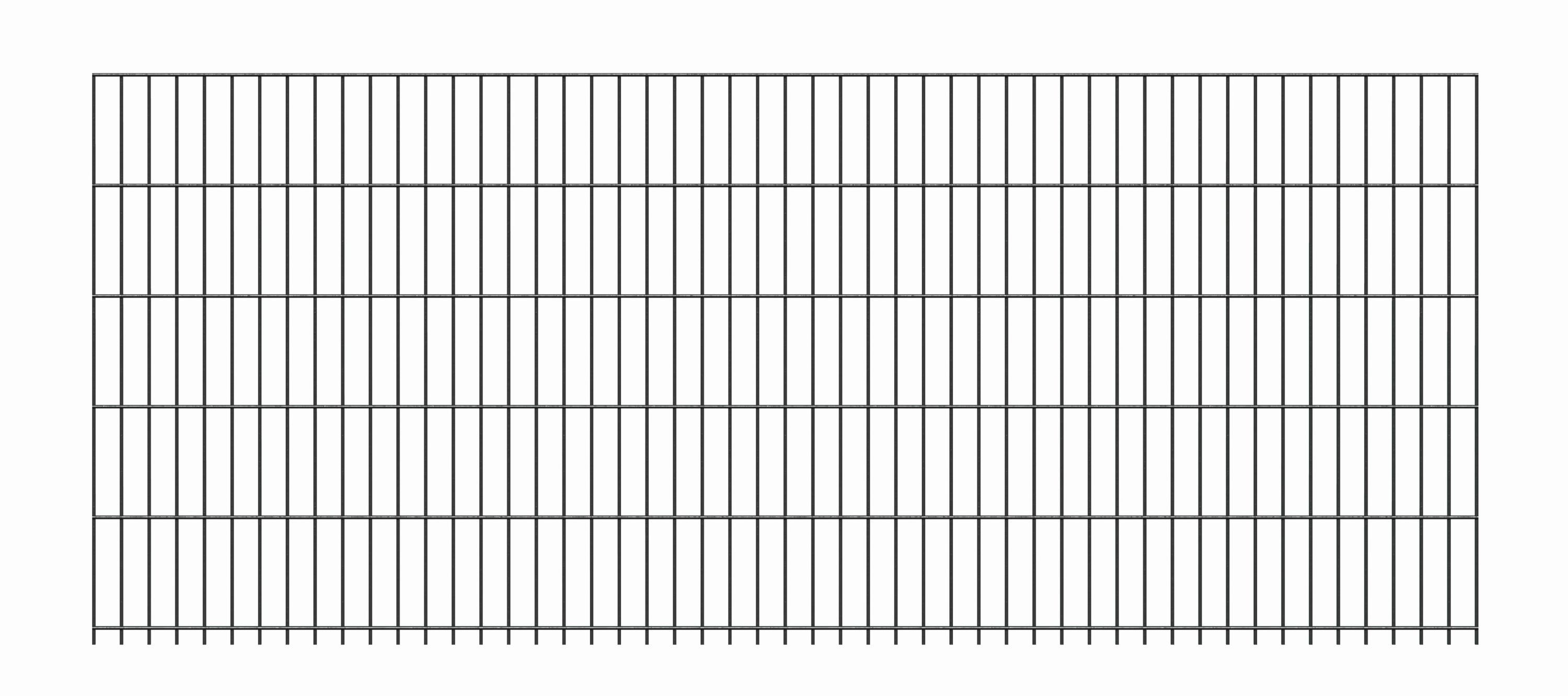 Alberts Einstabmattenzaun Alberts 644055 Doppelstabmattenzaun, kunststoffbeschichtet, anthrazit, Alberts Doppelstab-Gittermatte6/5/6anth2500x1030